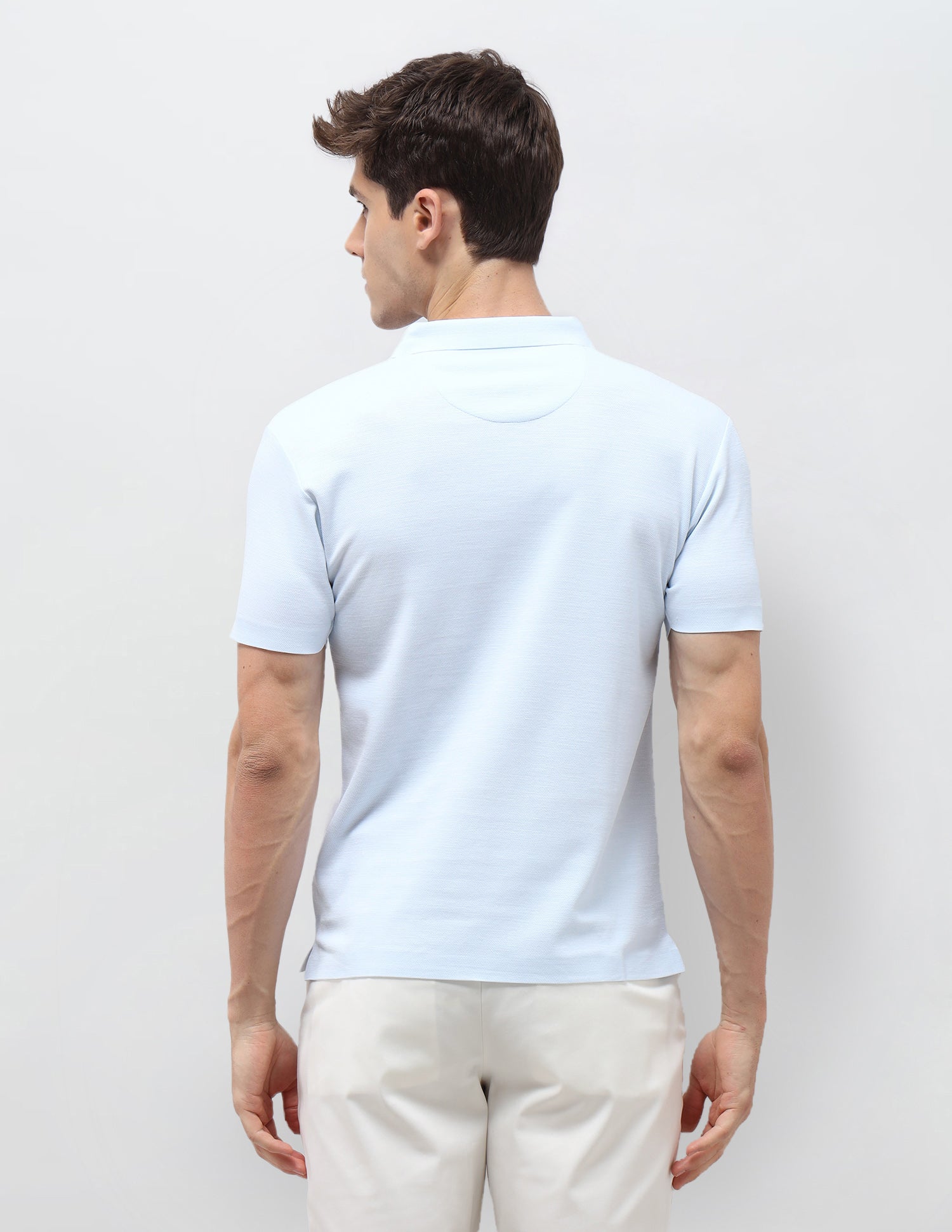 Solid Slim Fit Polo Shirt Light Blue - U.S. Polo Assn. India | Large