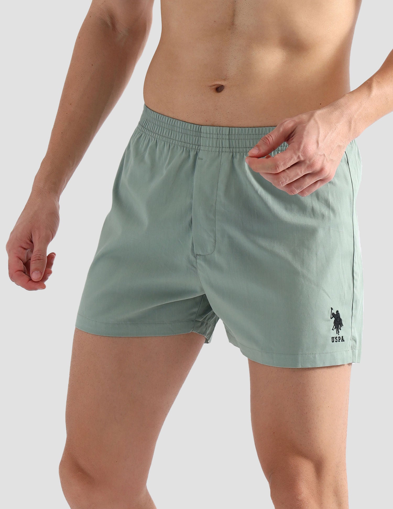 Comfort Regular Fit Solid OEX08 Boxers - Pack of 2 Crabapple Iceberg and Green - U.S. POLO ASSN. | Large