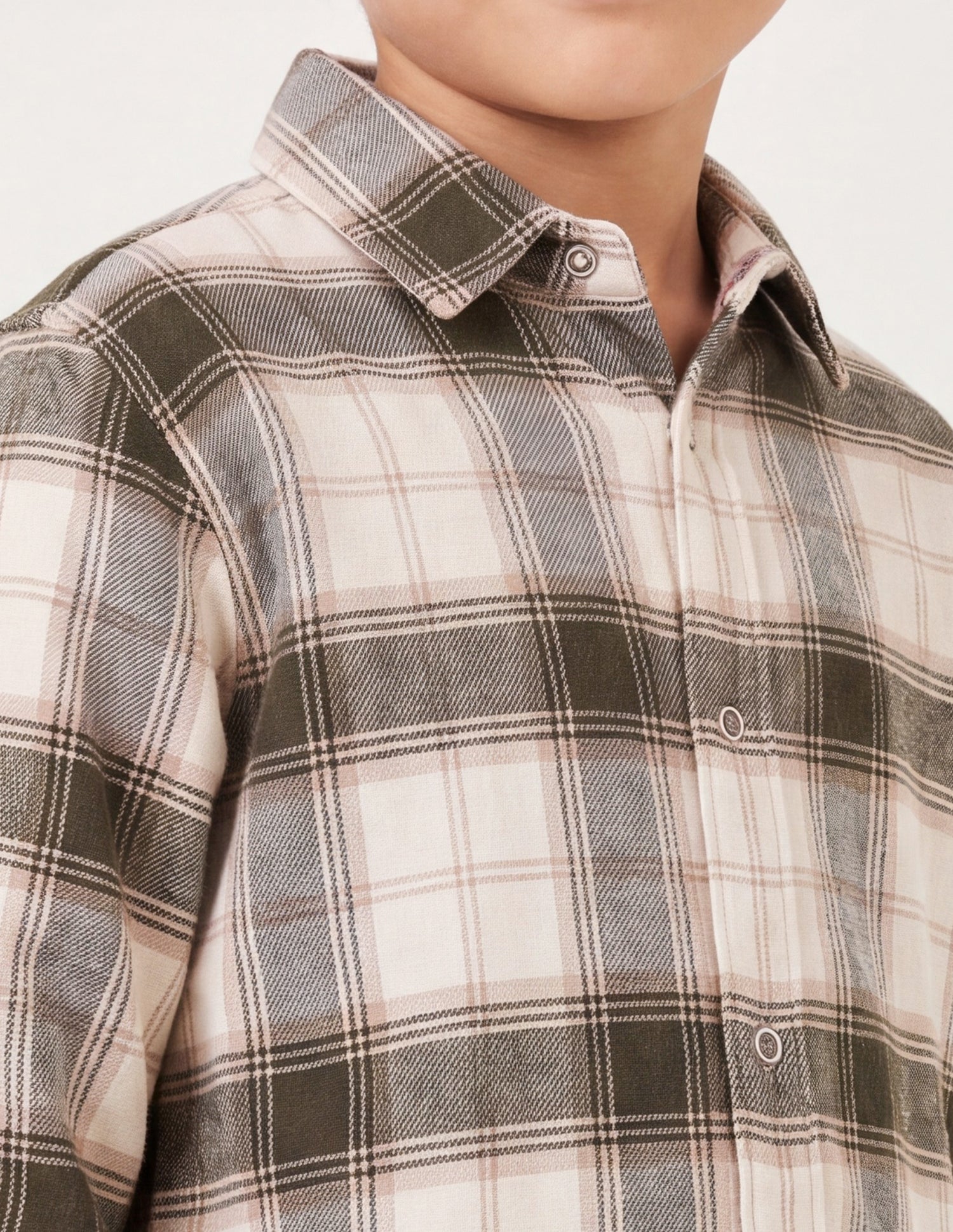 Plaid Checked Twill Shirt Beige - U.S. Polo Assn. India | Large