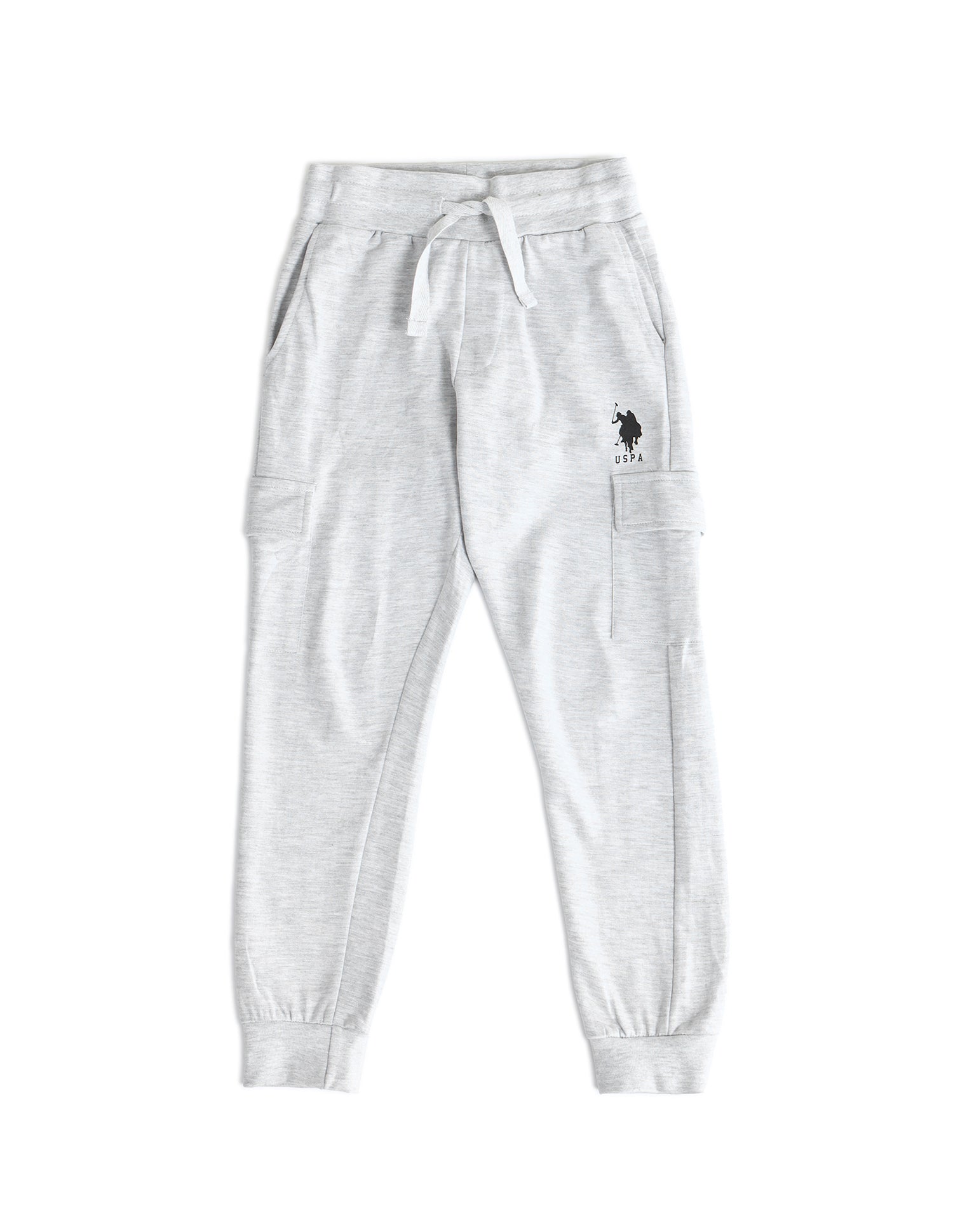 Boys Solid Regular Fit Joggers Light Grey - U.S. POLO ASSN. | Large