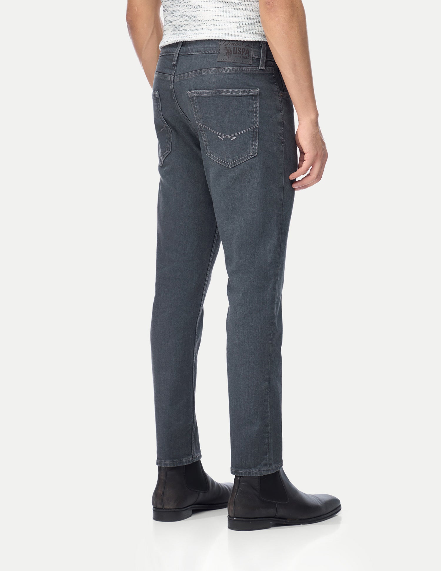 Cole Comfort Cropped Fit Grey Jeans Washed Grey - U.S. Polo Assn. India | Large
