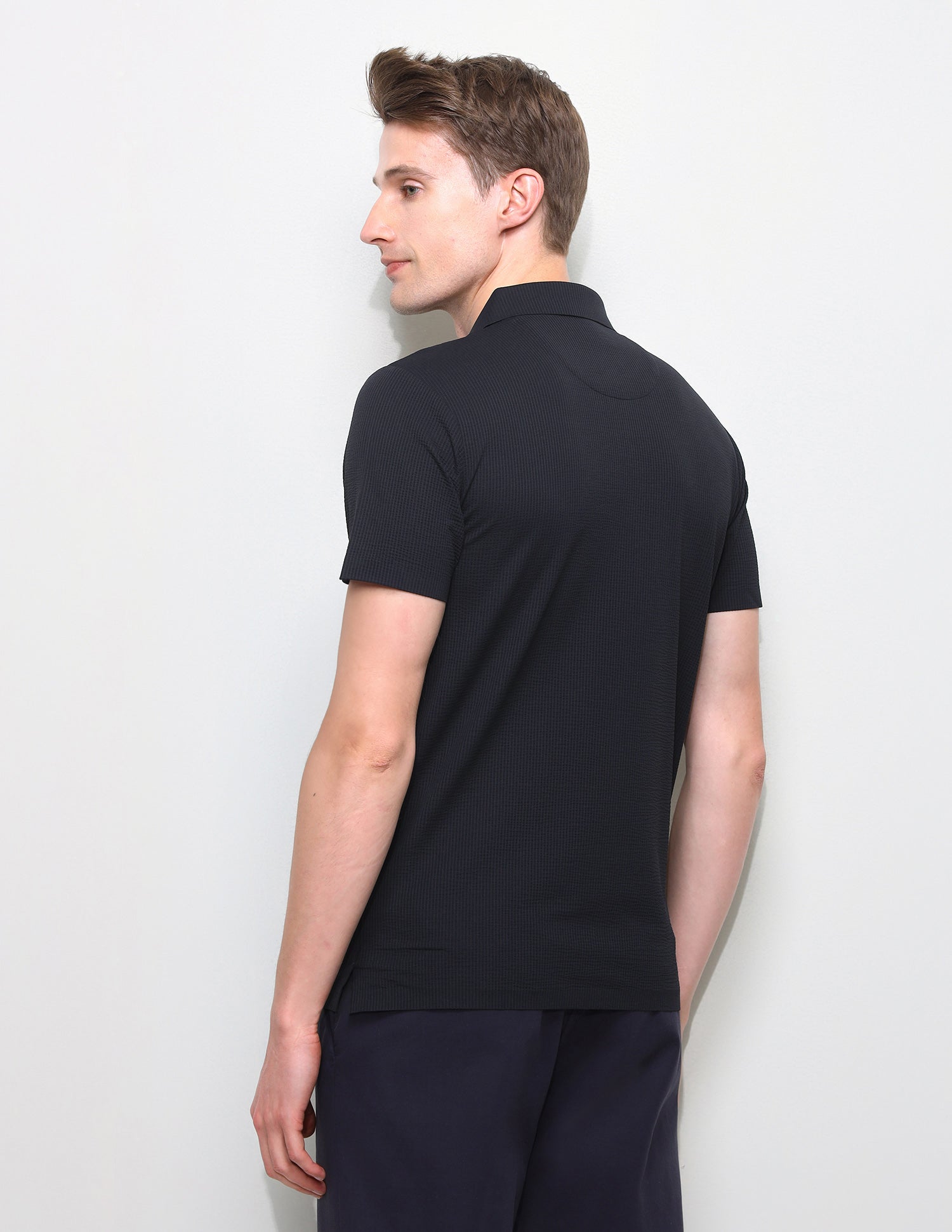 Textured Slim Fit Polo Shirt Navy - U.S. Polo Assn. India | Large
