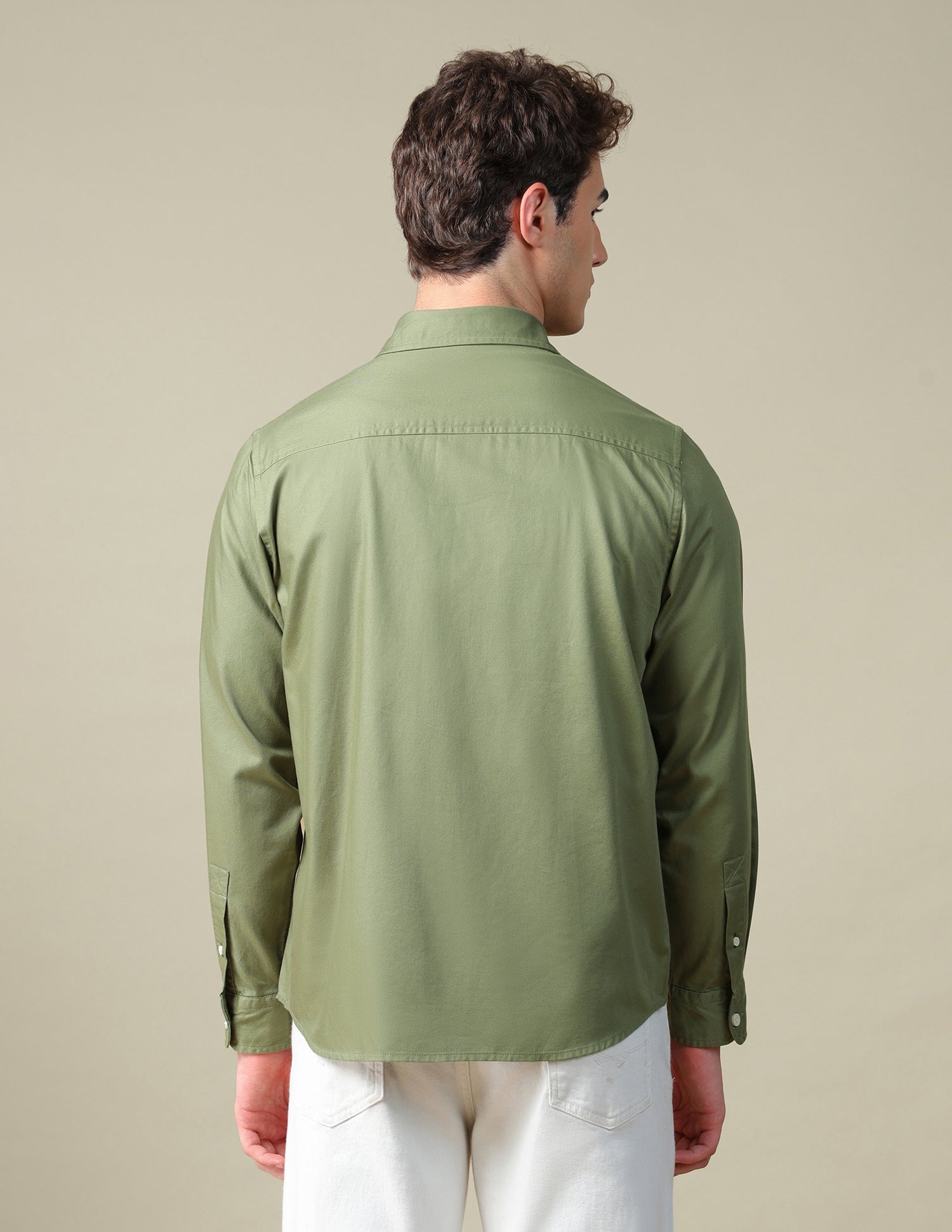 Twill Regular Fit Shirt Light Green - U.S. Polo Assn. India | Large
