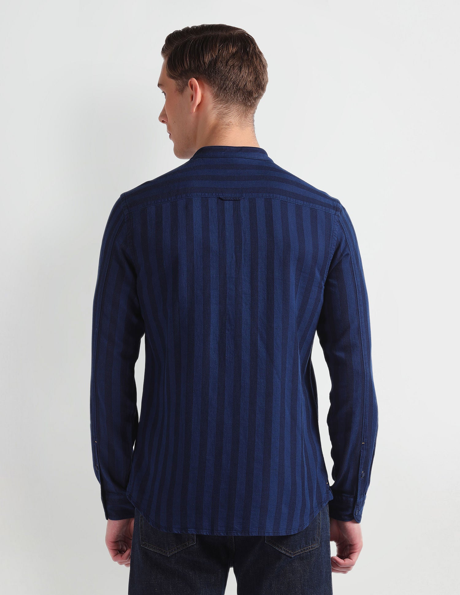 Vertical Stripe Cotton Shirt Blue - U.S. Polo Assn. India | Large