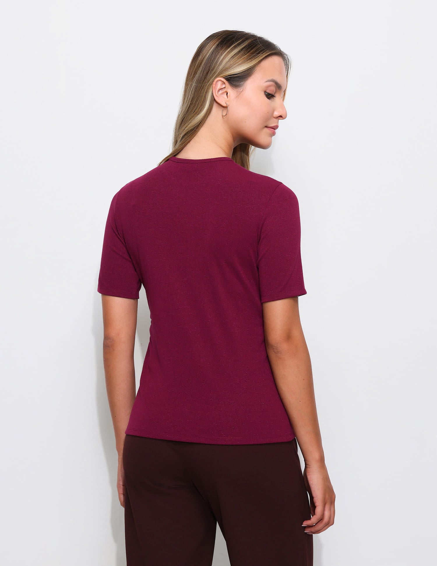 Solid Regular Fit Ruched Top Maroon - U.S. Polo Assn. India | Large