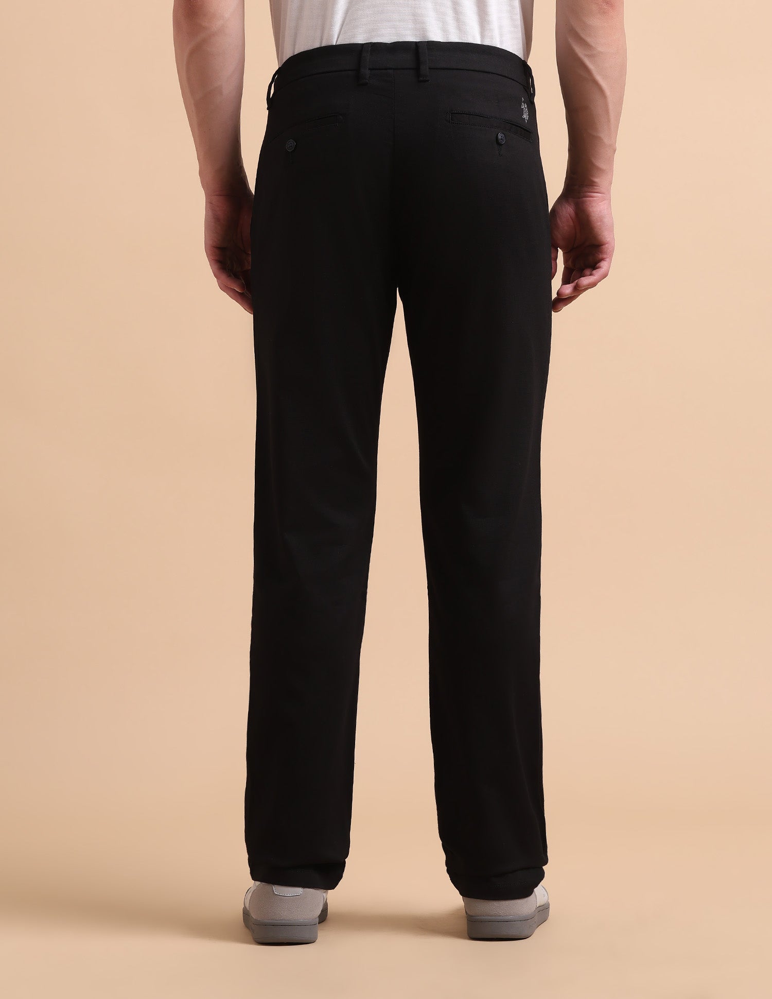 Satin Slim Fit Trousers Black - U.S. POLO ASSN. | Large