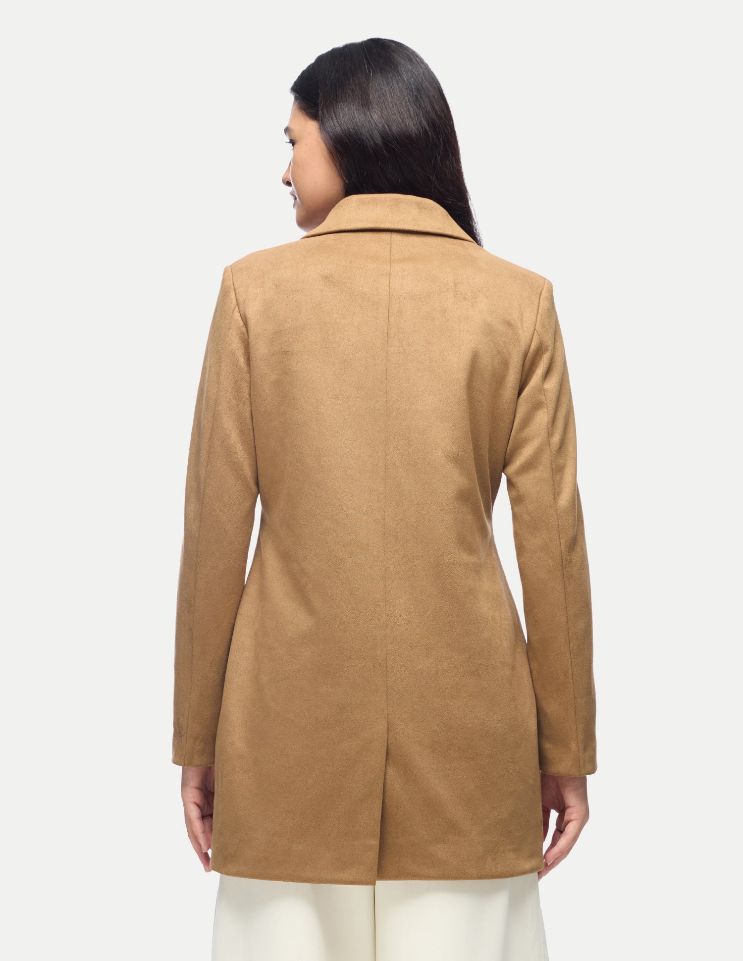 Solid Longline Double Breasted Jacket Brown - U.S. Polo Assn. India | Large