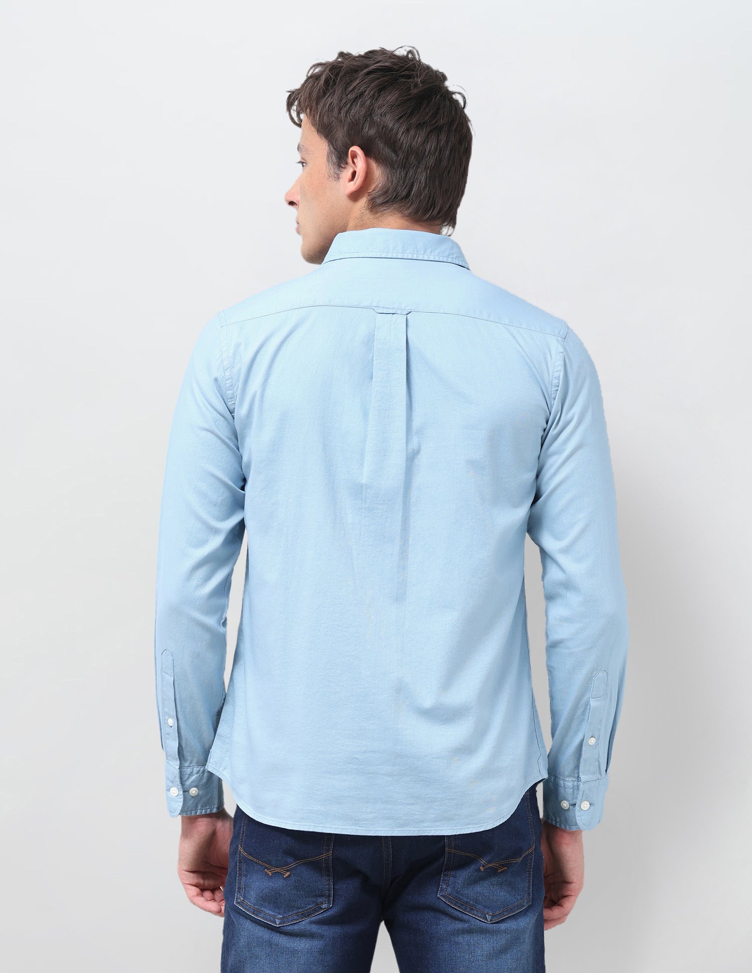 Solid Tailored Fit Shirt Blue - U.S. Polo Assn. India | Large