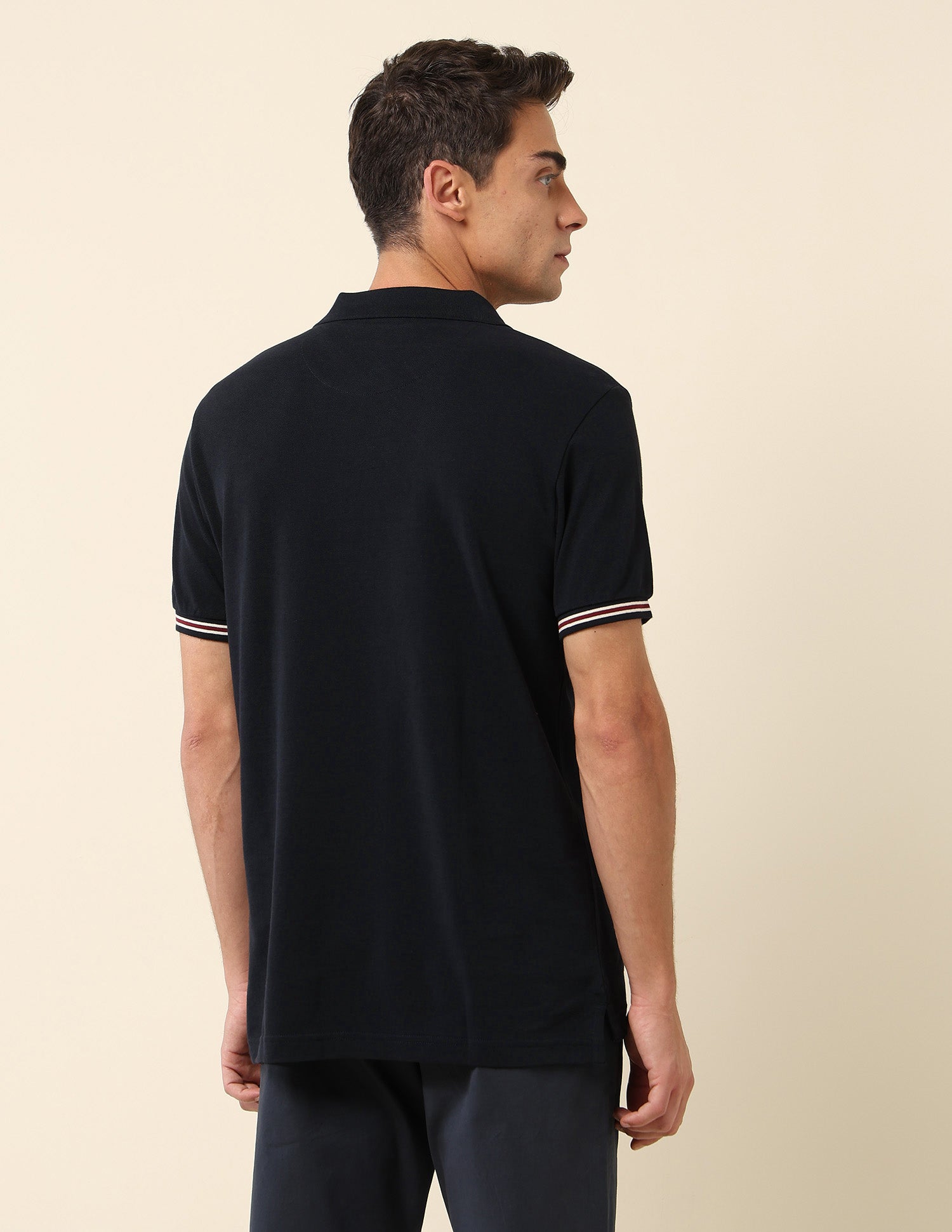 Solid Slim Fit Polo Shirt Navy - U.S. Polo Assn. India | Large