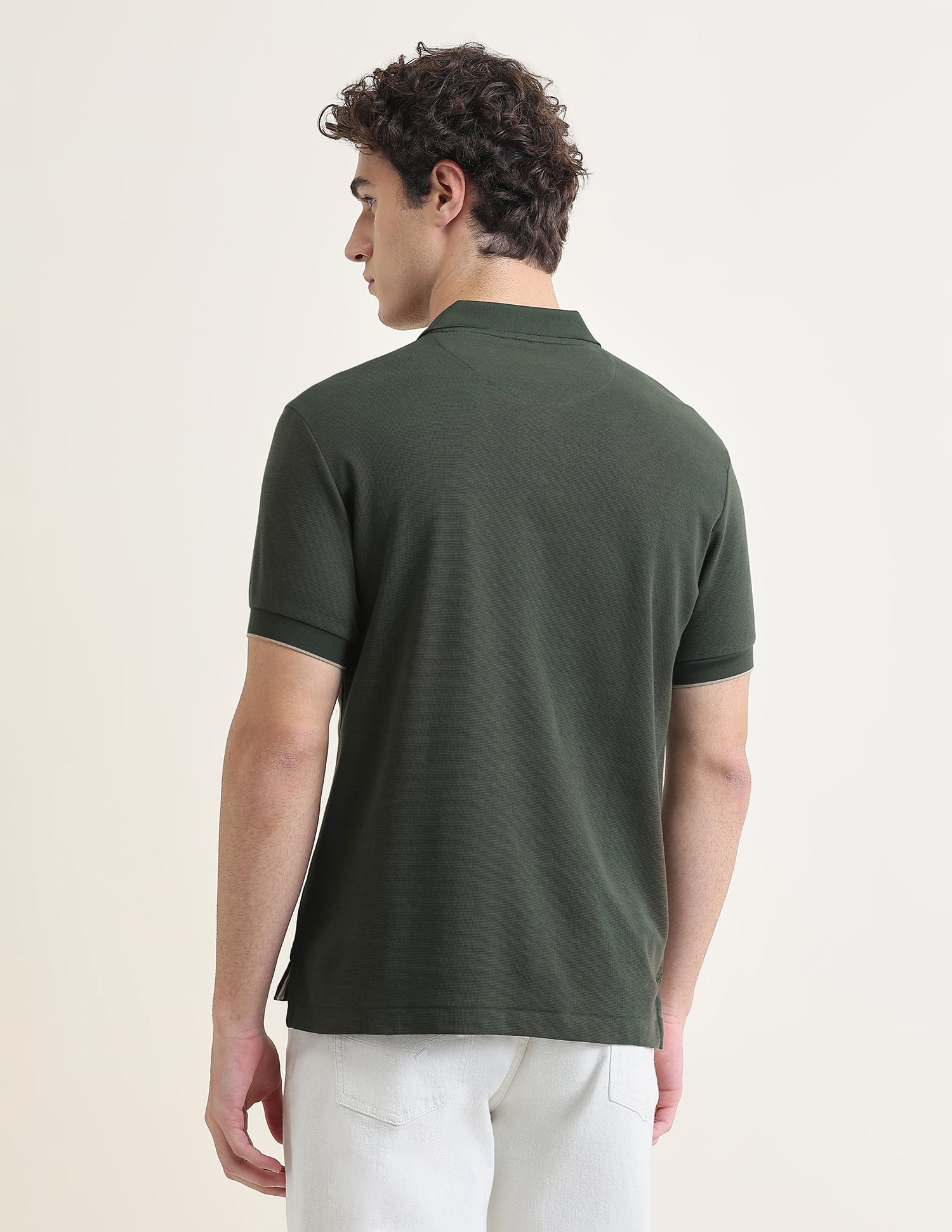 Solid Slim Fit Polo Shirt Green - U.S. Polo Assn. India | Large