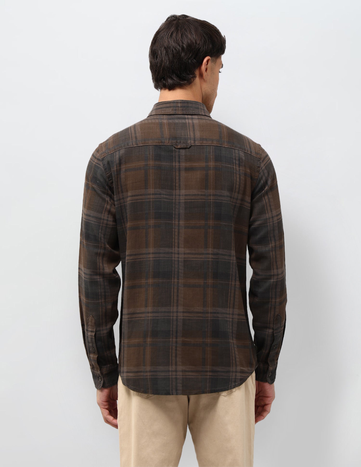 Plaid Checked Twill Shirt Brown - U.S. POLO ASSN. | Large