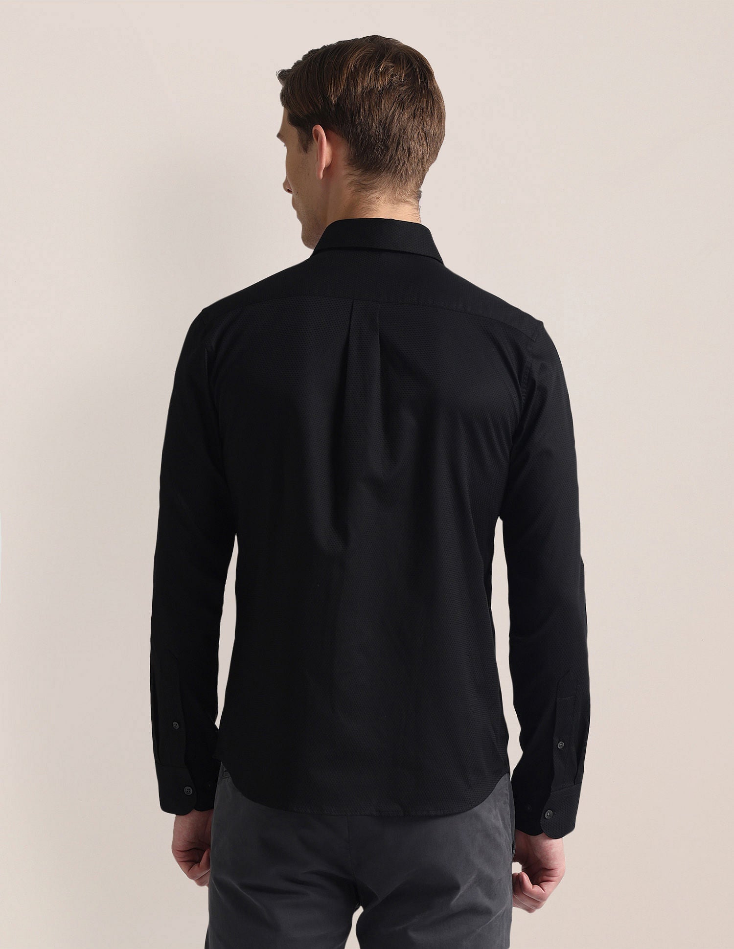 Premium Cotton Dobby Shirt Black - U.S. Polo Assn. India | Large