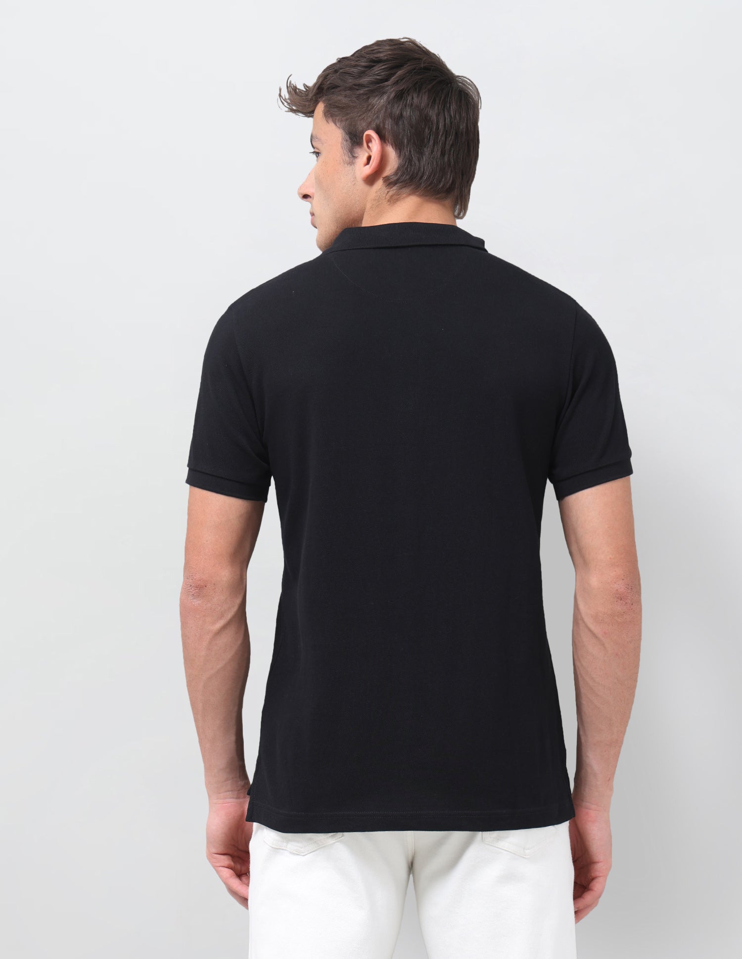 Typographic Brand Printed Slim Fit Polo Shirt Black - U.S. Polo Assn. India | Large