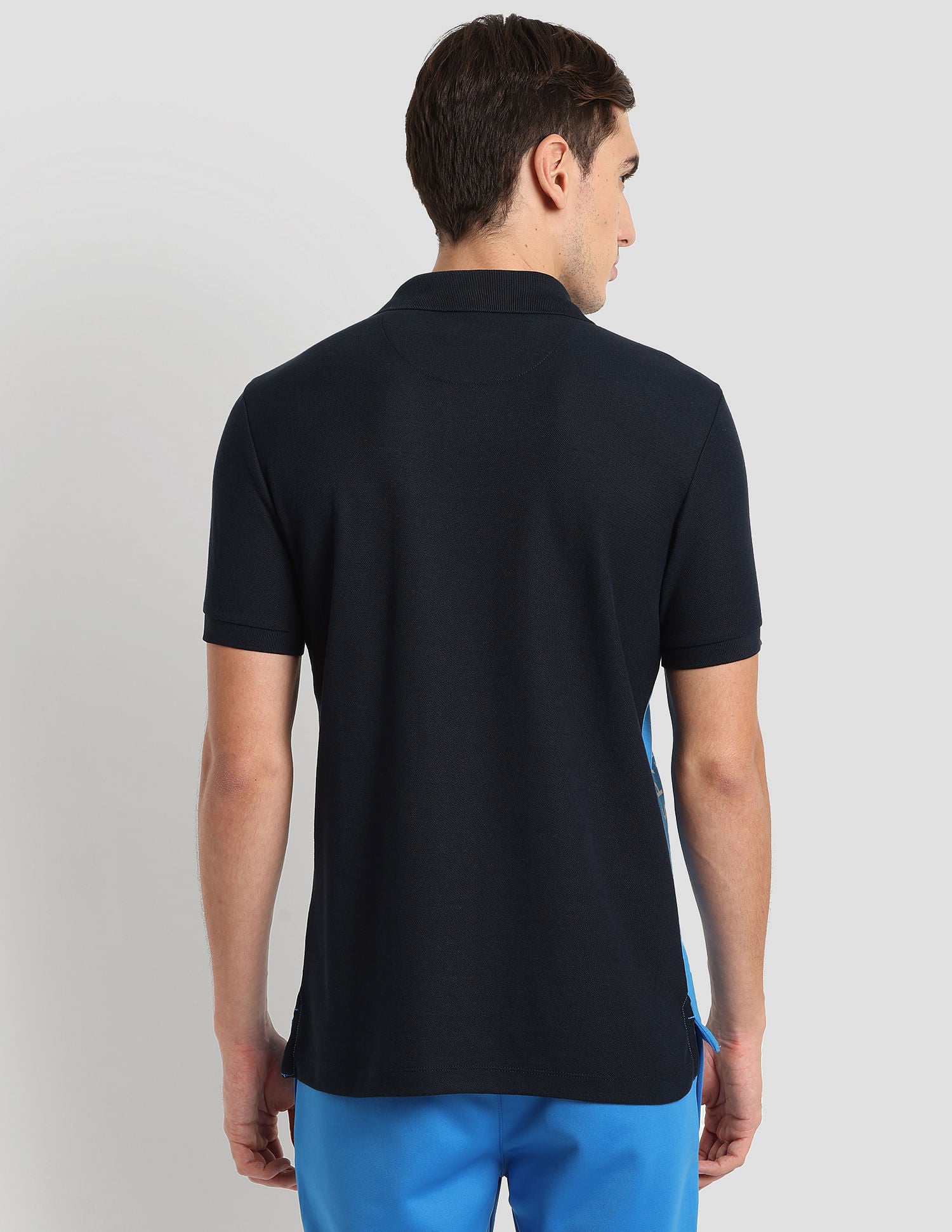 Diagonal Colour Block Active Polo Shirt Navy - U.S. Polo Assn. India | Large