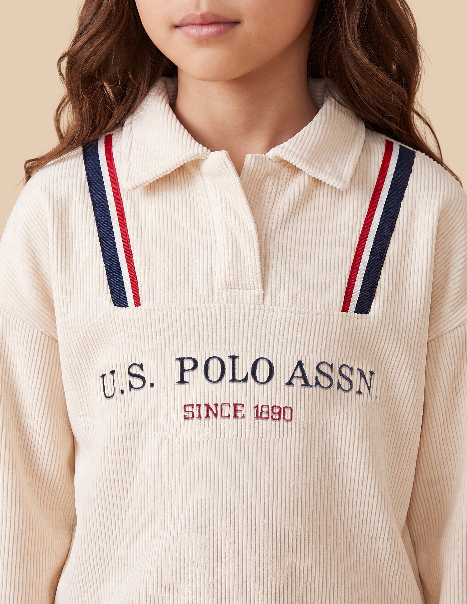 Brand Printed Relaxed Fit Sweatshirt Off White - U.S. Polo Assn. India | Large