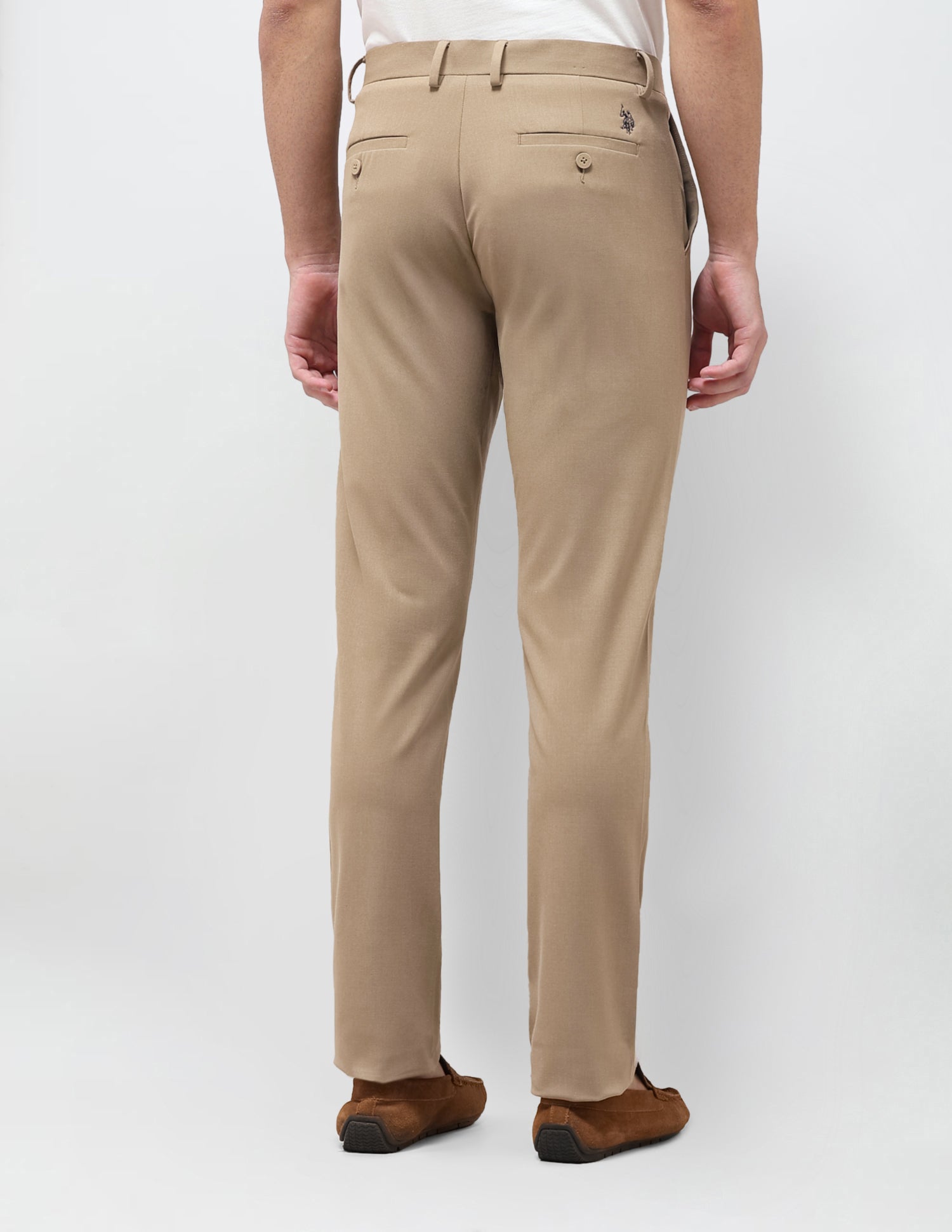 Mid Rise Denver Slim Fit Trousers Light Khaki - U.S. Polo Assn. India | Large