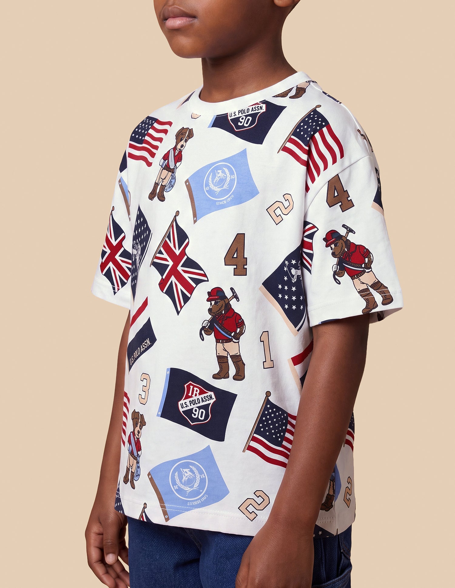 Graohic Brand Printed Regular Fit T-Shirt Off White - U.S. Polo Assn. India | Large