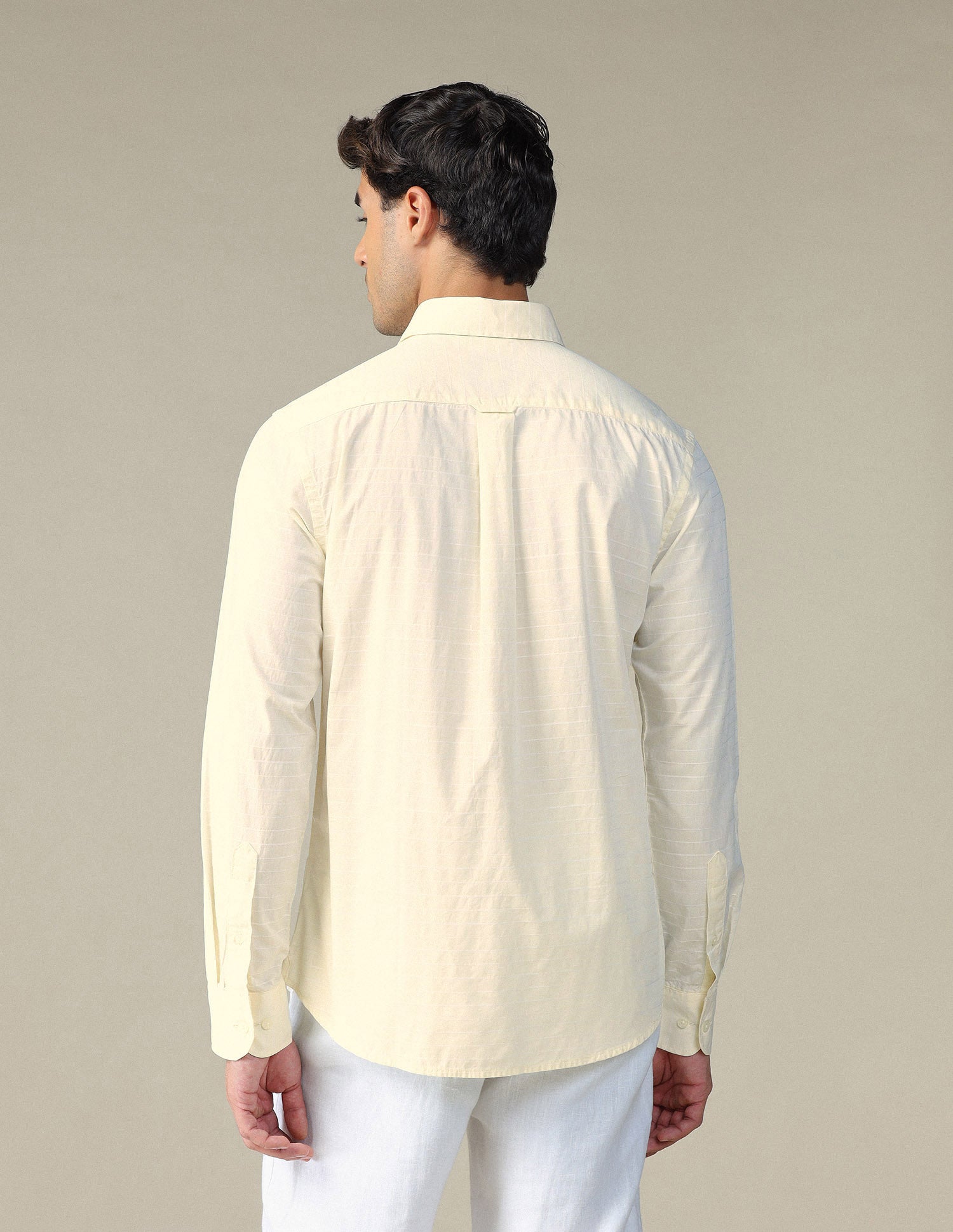 Pure Cotton Horizontal Striped Shirt Light Yellow - U.S. POLO ASSN. | Large