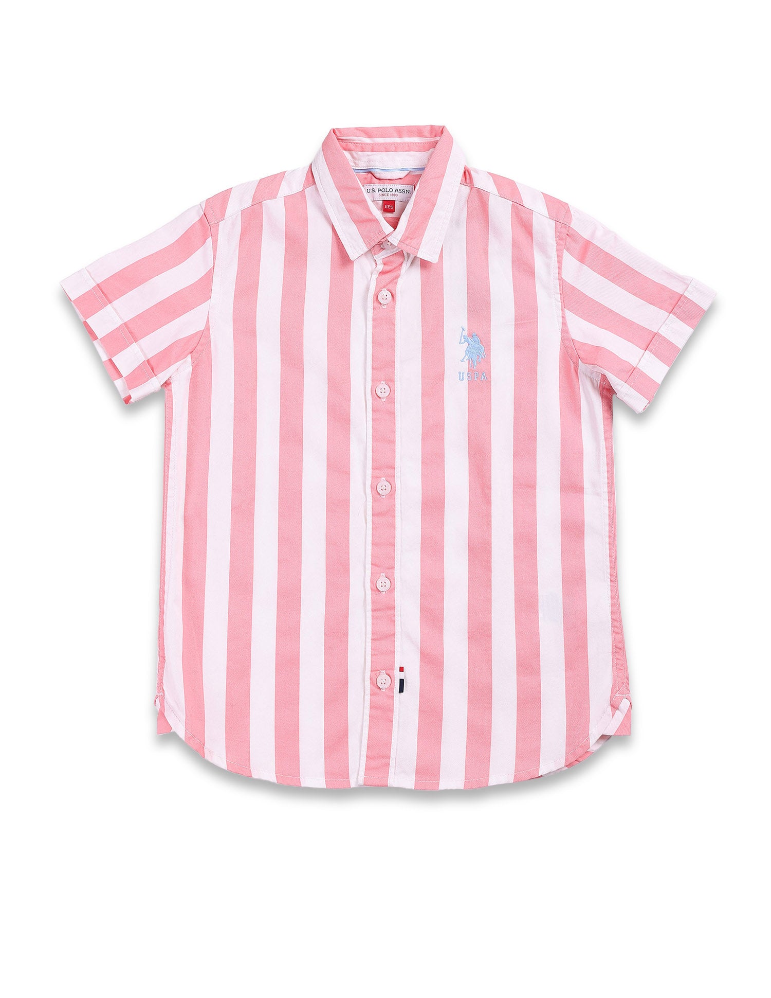Boys Vertical Stripe Twill Shirt Light Pink - U.S. POLO ASSN. | Large