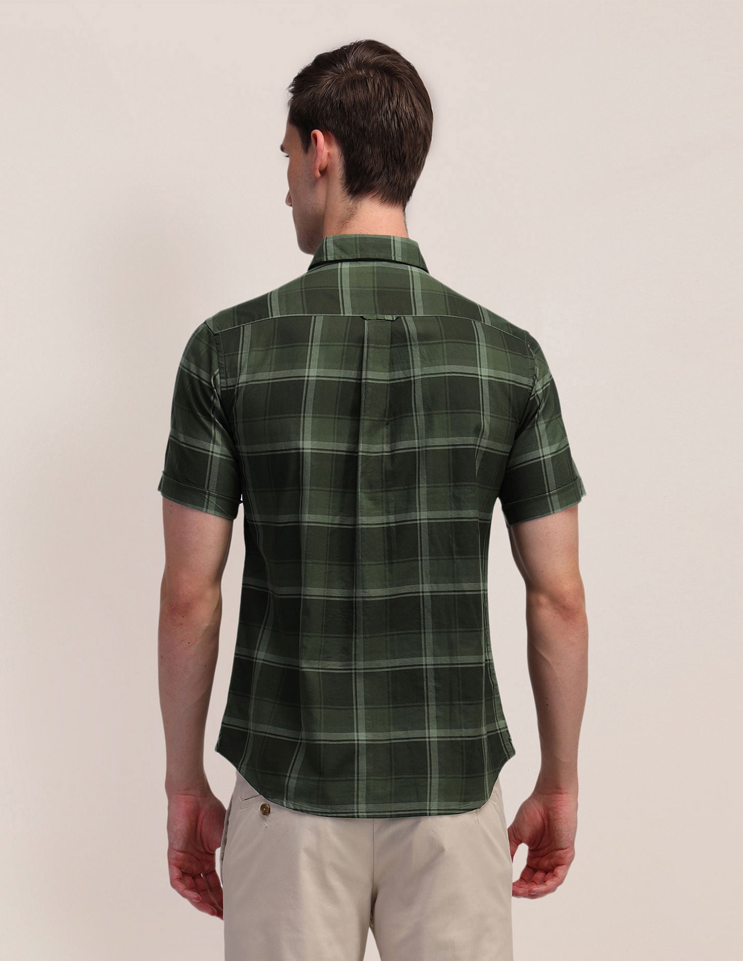 Plaid Checked Oxford Shirt Olive - U.S. Polo Assn. India | Large