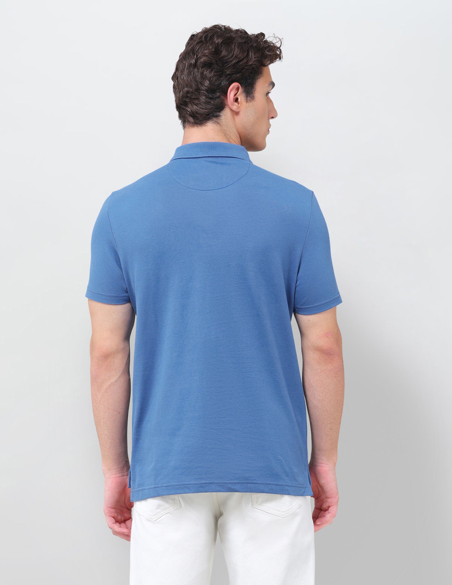 Solid Slim Fit Polo Shirt Blue - U.S. Polo Assn. India | Large