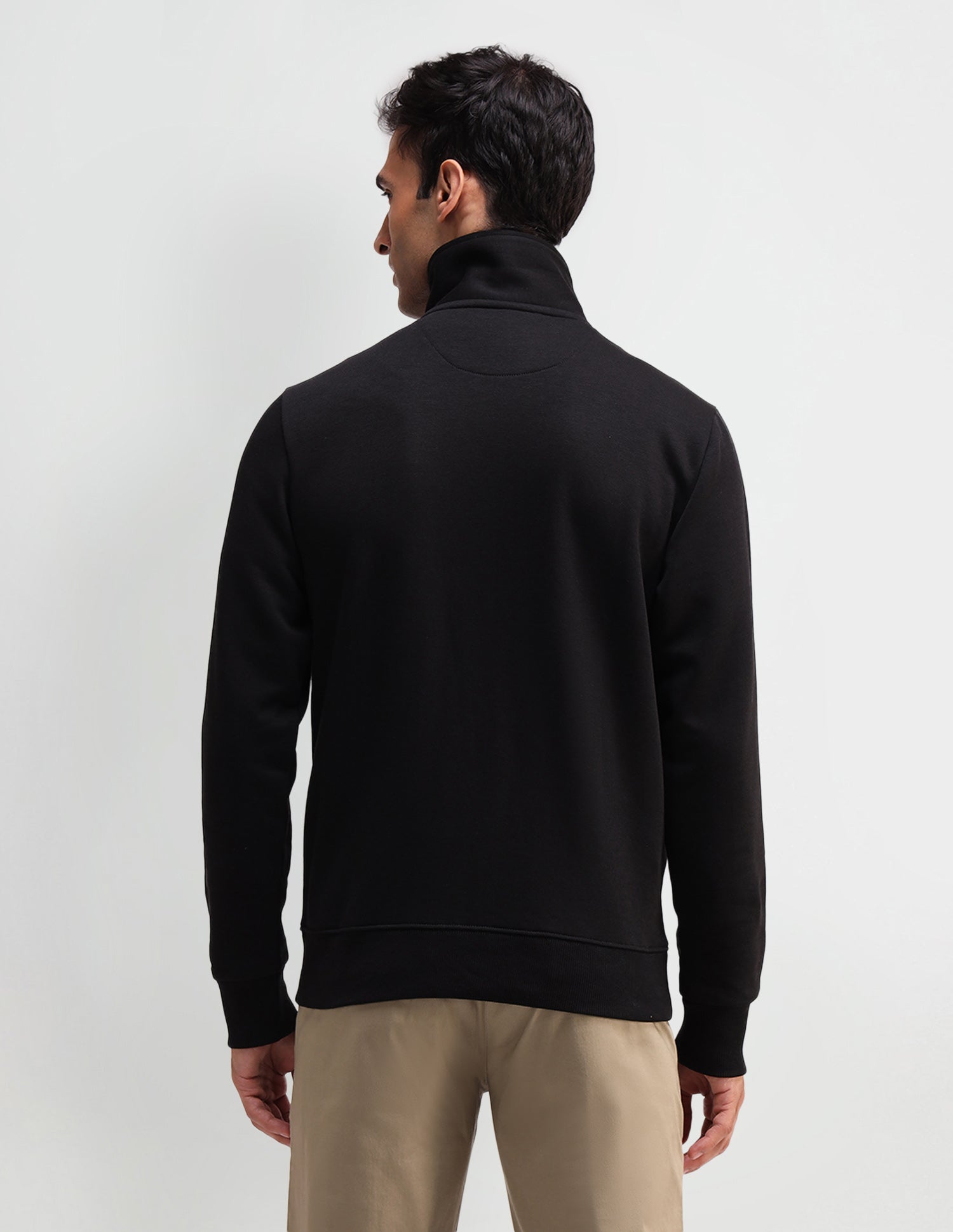 Solid High Neck Sweatshirt Black - U.S. POLO ASSN. | Large