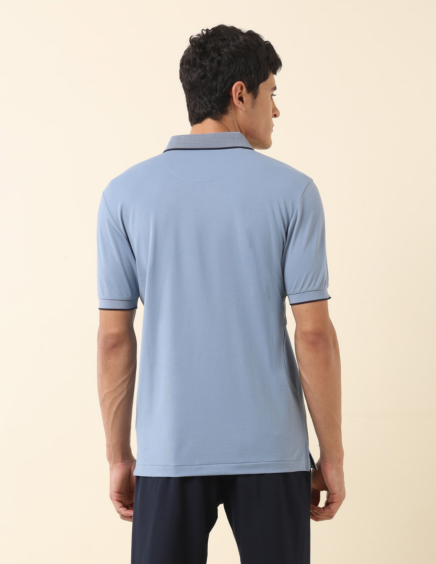 Solid Slim Fit Polo Shirt Light Blue - U.S. Polo Assn. India | Large