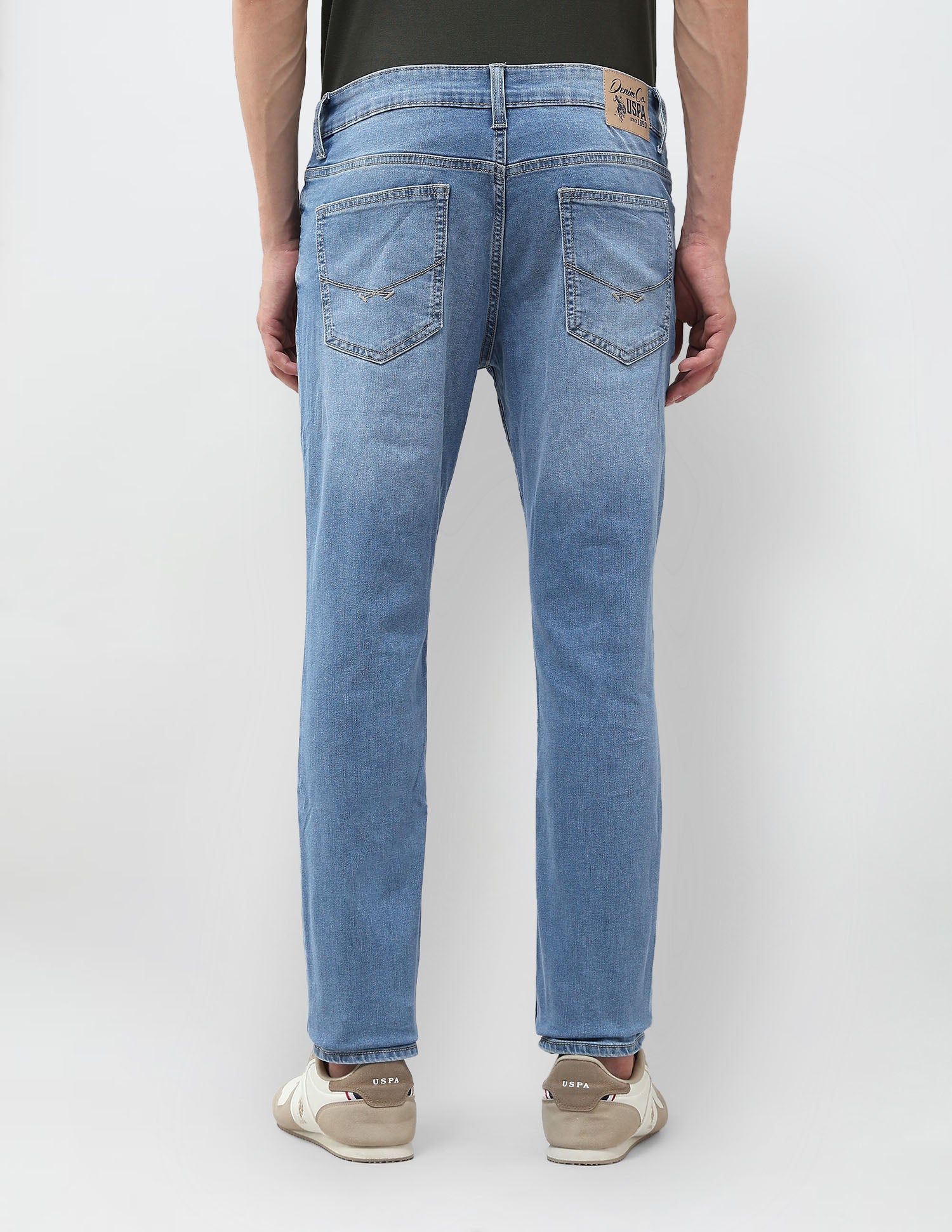 Brandon Slim Tapered Fit Blue Jeans Light Indigo - U.S. POLO ASSN. | Large