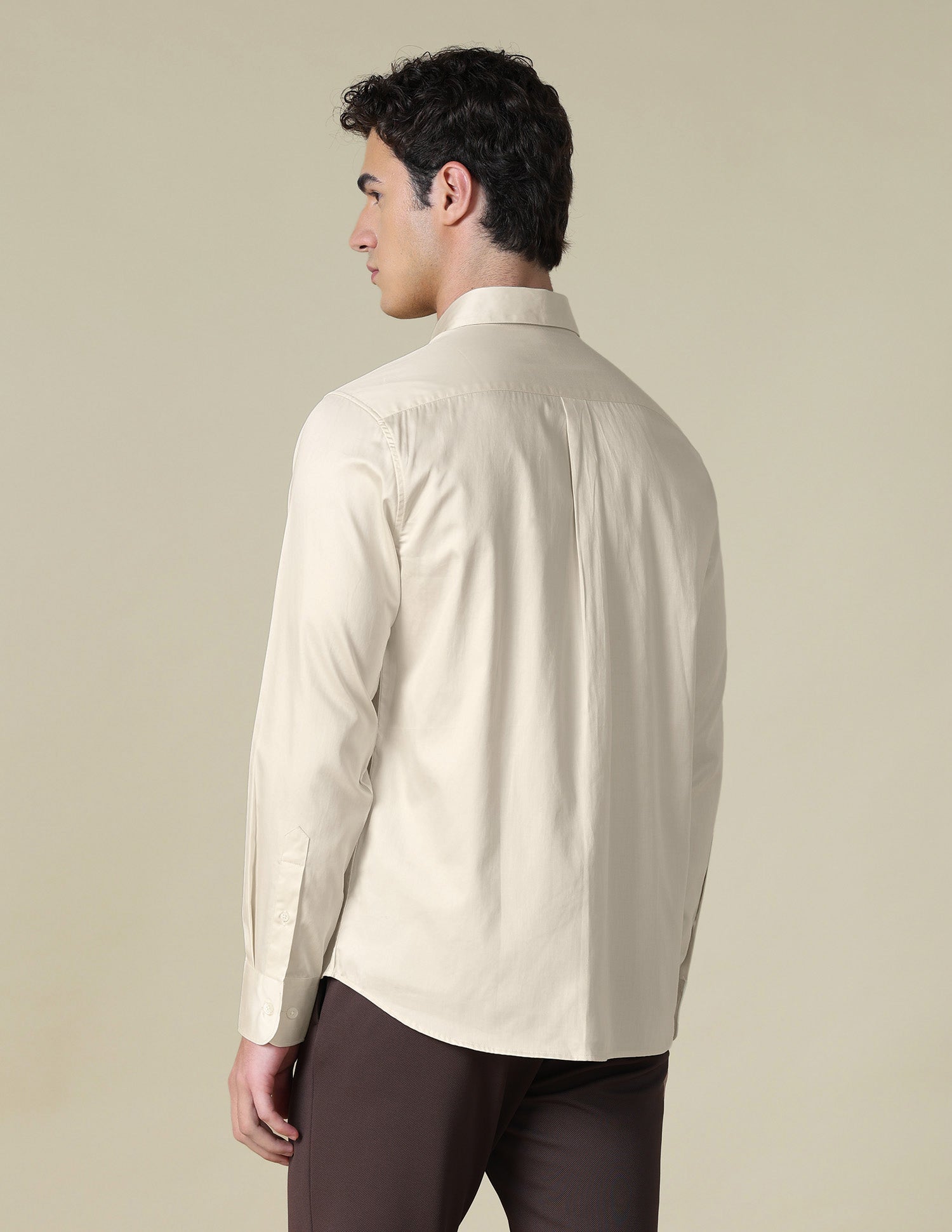 Solid Satin Shirt Off White - U.S. Polo Assn. India | Large