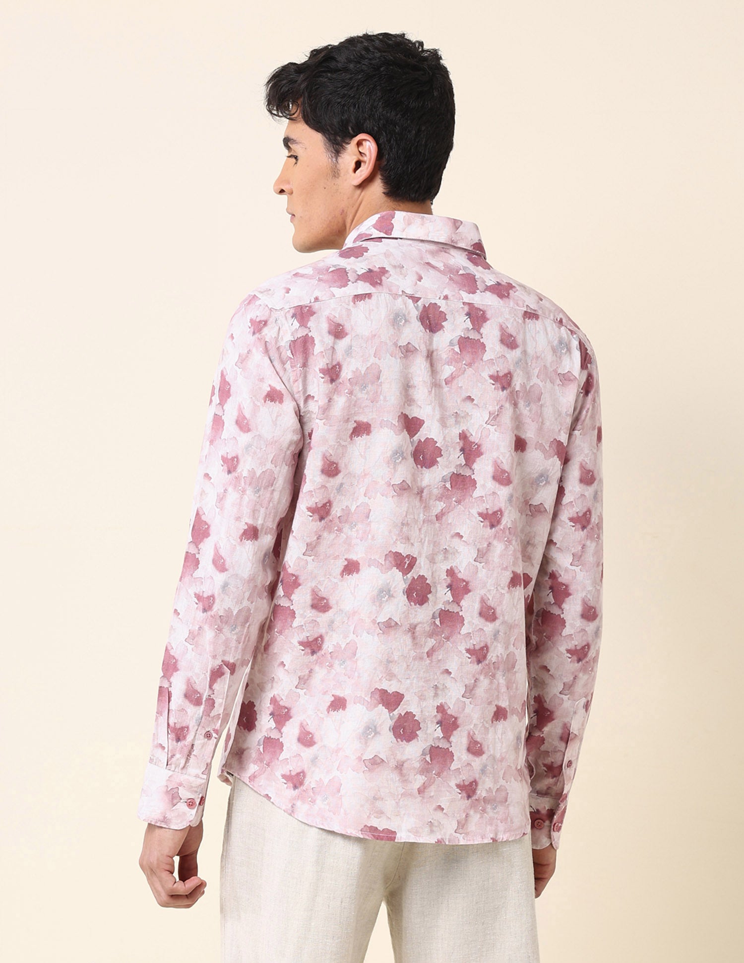 Floral Printed Tailored Fit Shirt Pink - U.S. Polo Assn. India | Large