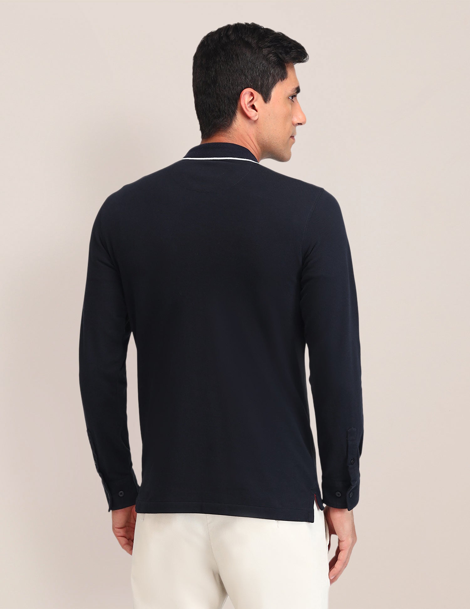 Solid Pattern Slim Fit Polo Shirt Navy - U.S. Polo Assn. India | Large