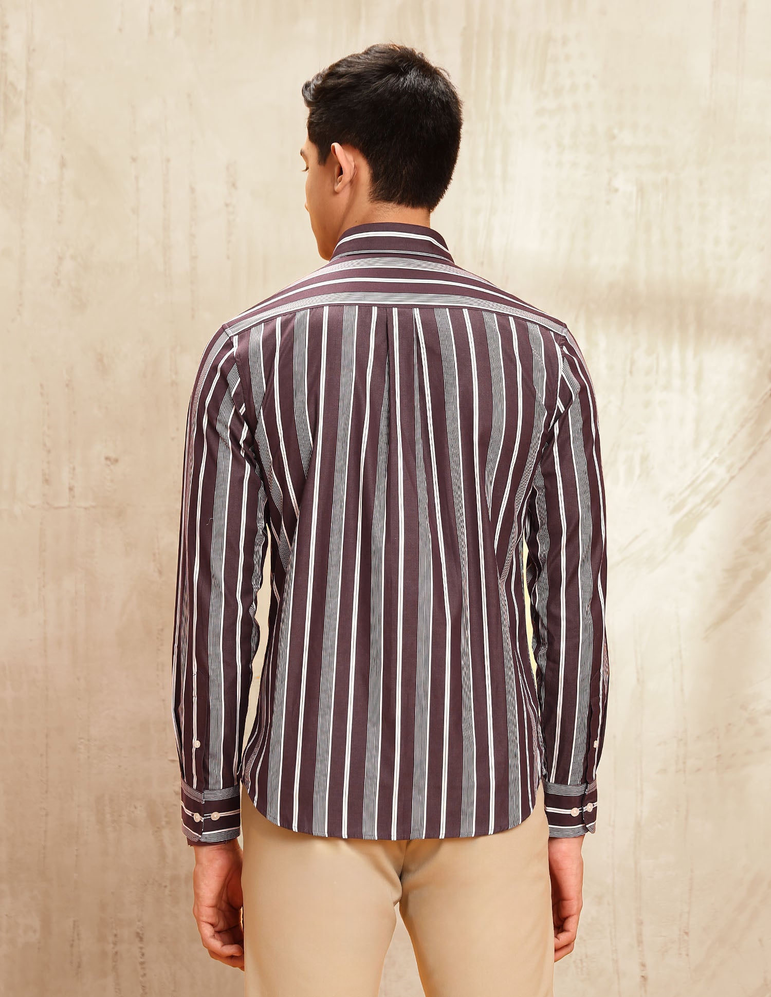 Poplin Vertical Striped Shirt Choco - U.S. POLO ASSN. | Large