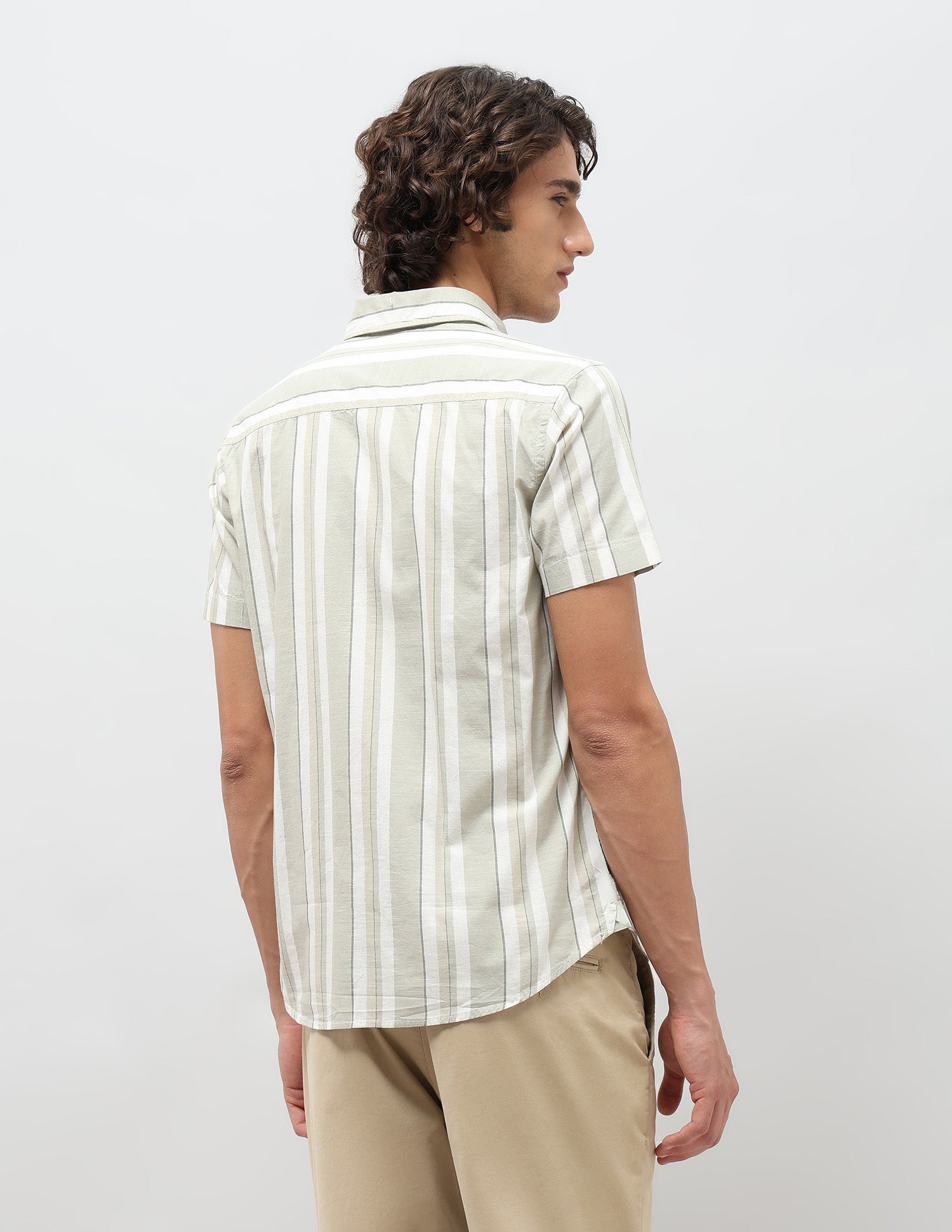 Pure Cotton Slim Fit Shirt Light Olive - U.S. POLO ASSN. | Large