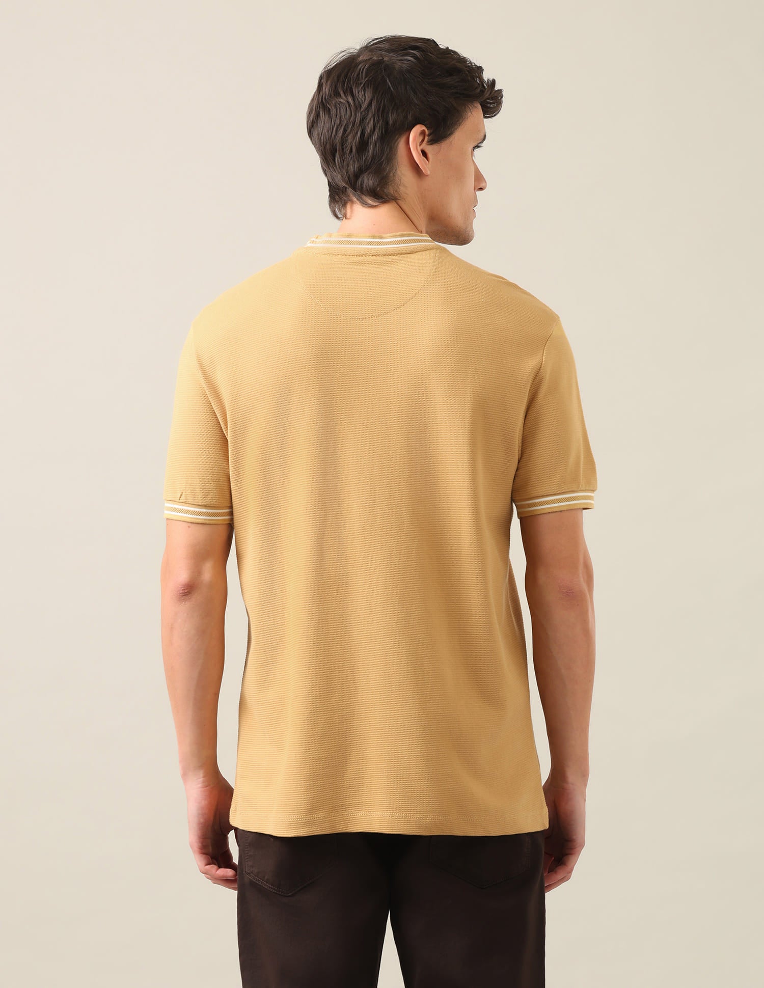 Solid Slim Fit T-Shirt Yellow - U.S. Polo Assn. India | Large