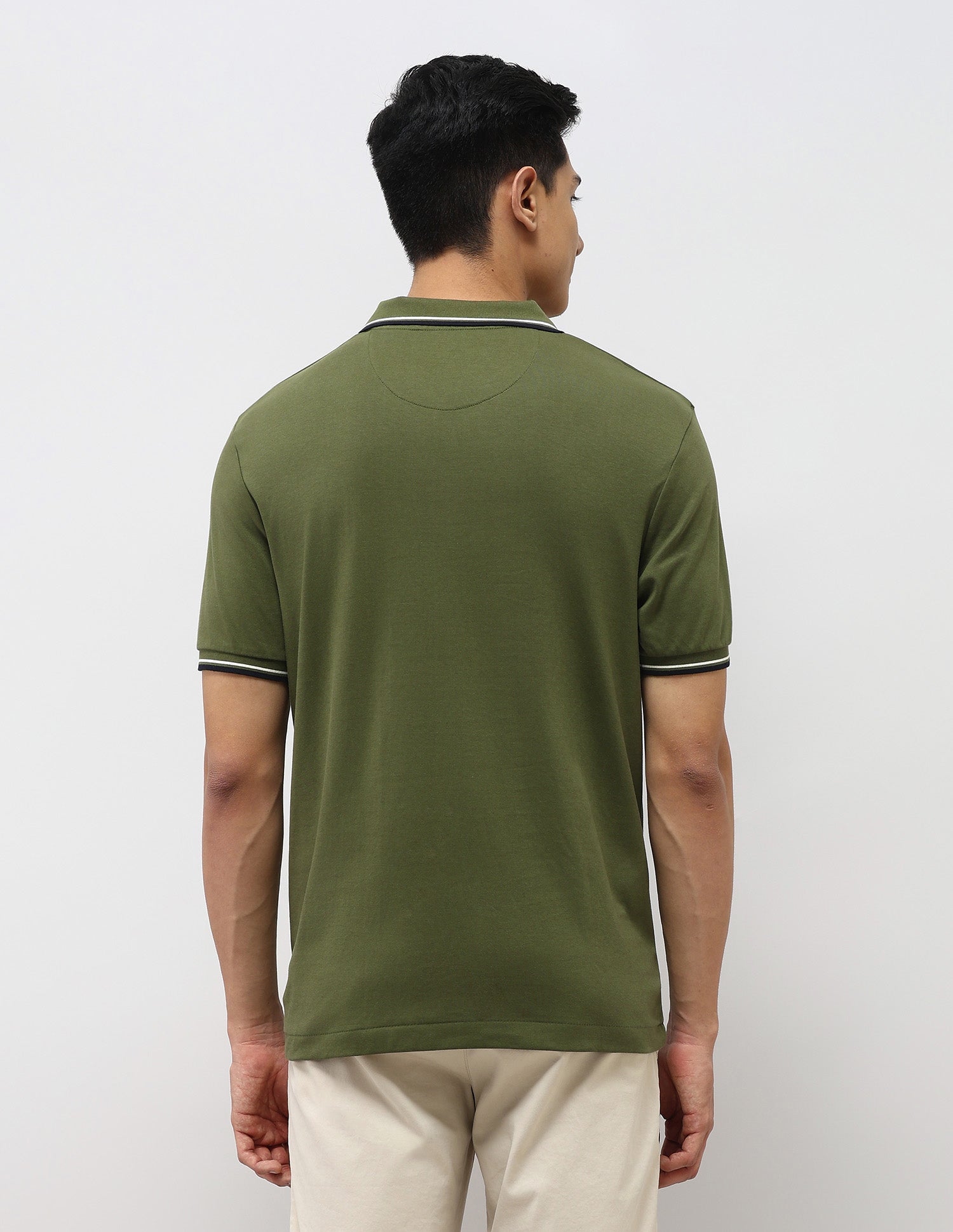Pure Cotton Slim Fit Polo Shirt Olive - U.S. Polo Assn. India | Large