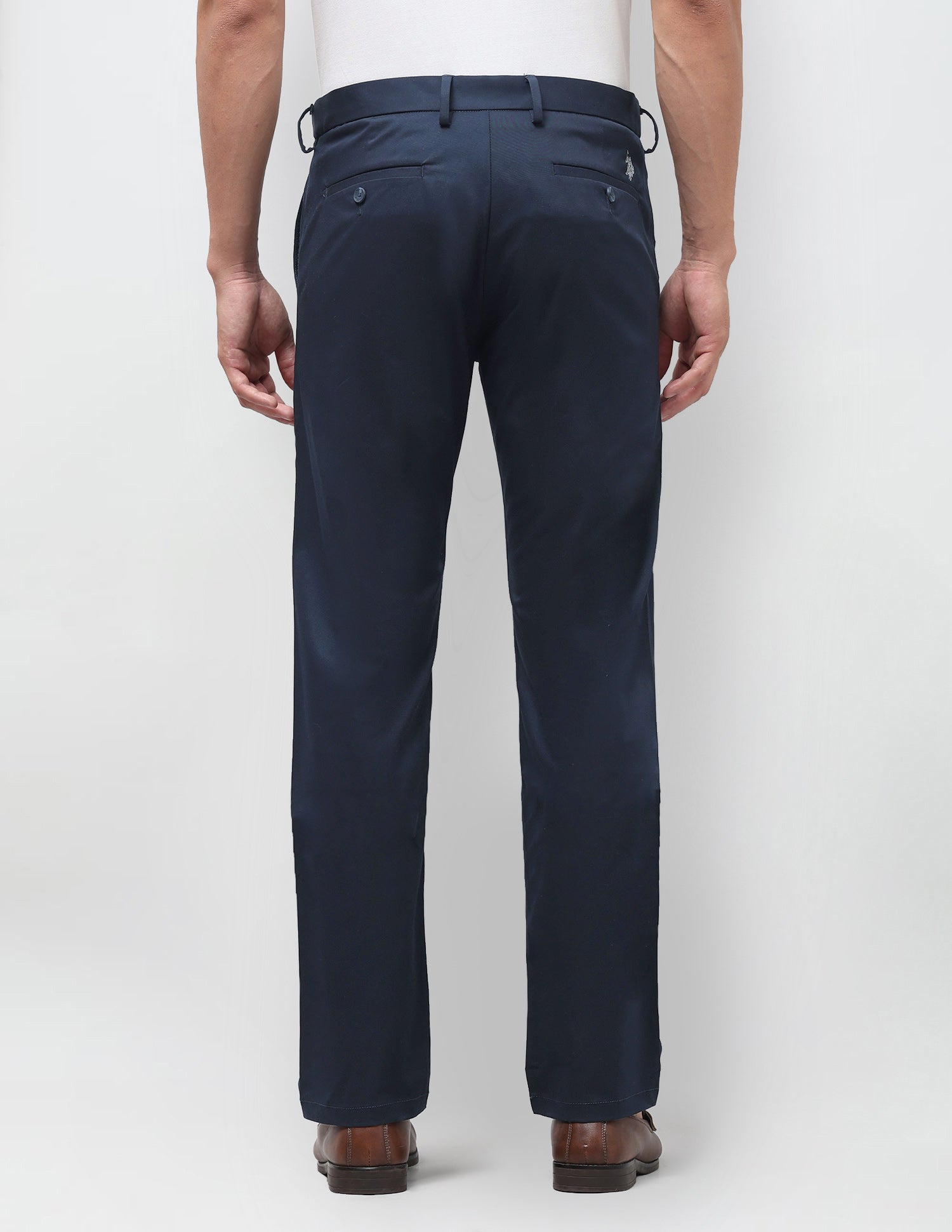 Riley Straight Fit Twill Trousers Navy - U.S. Polo Assn. India | Large