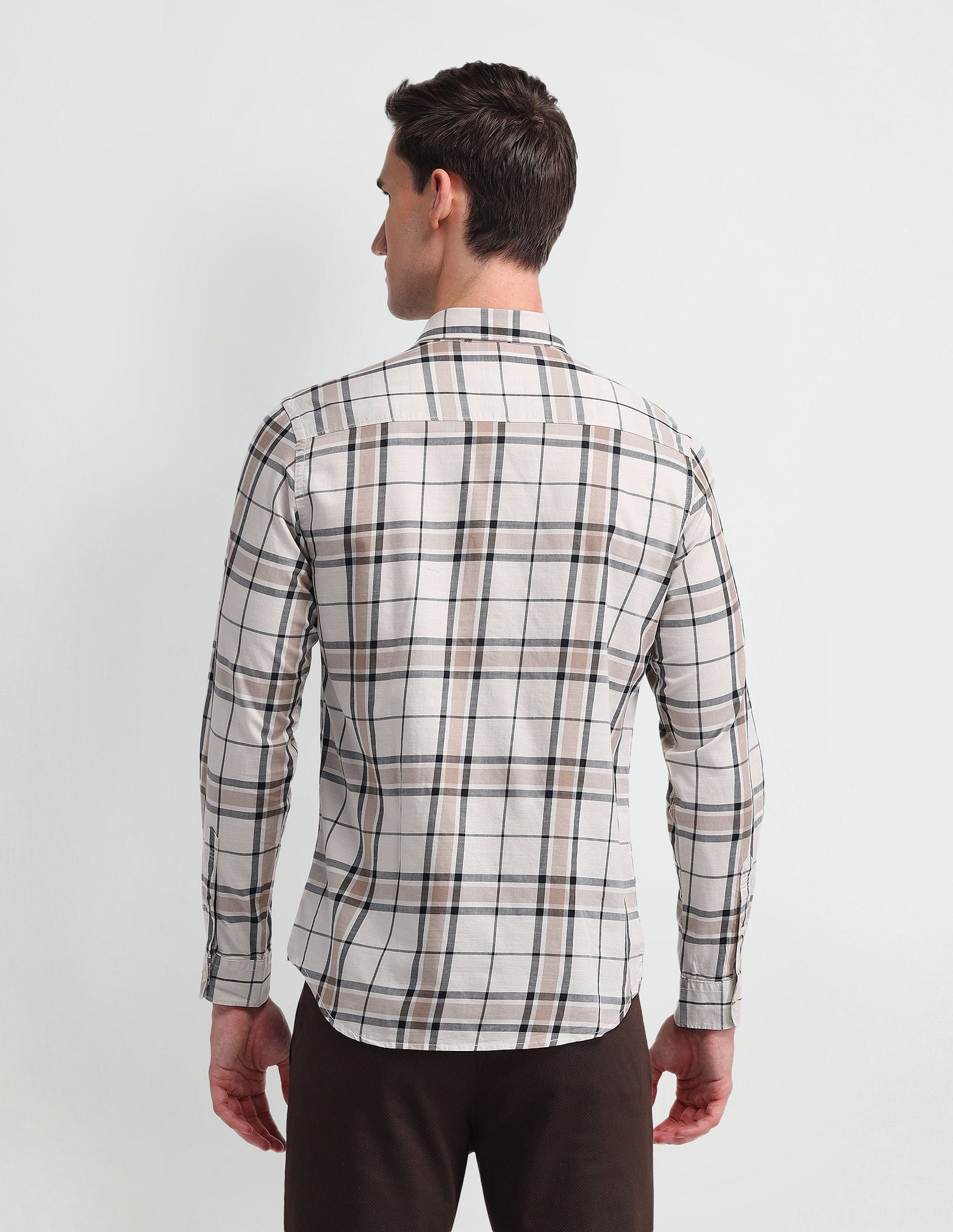 Tartan Checked Corduroy Shirt Ivory - U.S. Polo Assn. India | Large