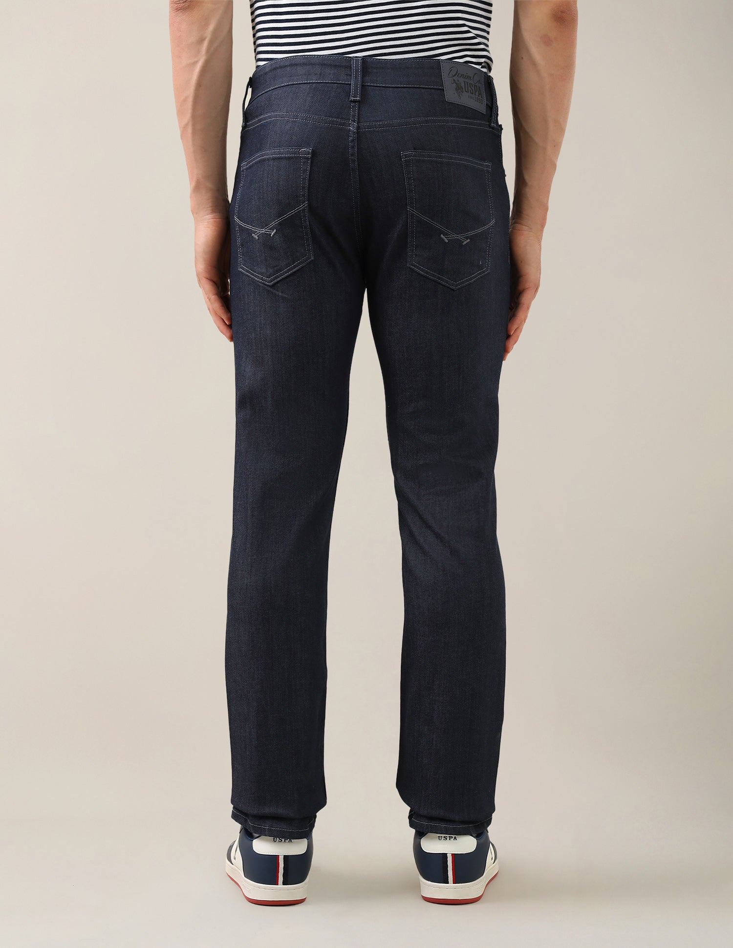 Harold Slim Straight Fit Blue Jeans Rinse Blue - U.S. Polo Assn. India | Large
