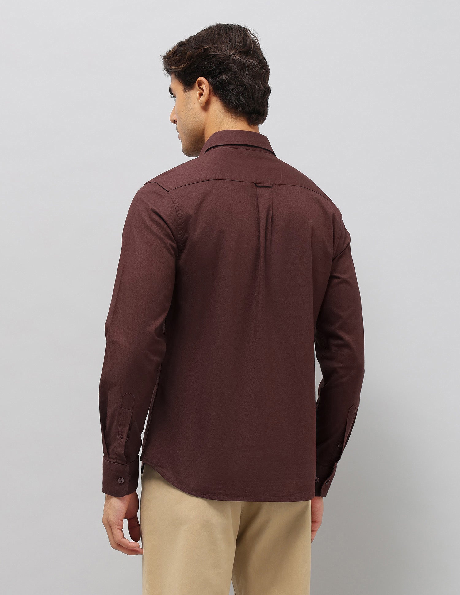 Tailored Fit Oxford Shirt Choco - U.S. Polo Assn. India | Large