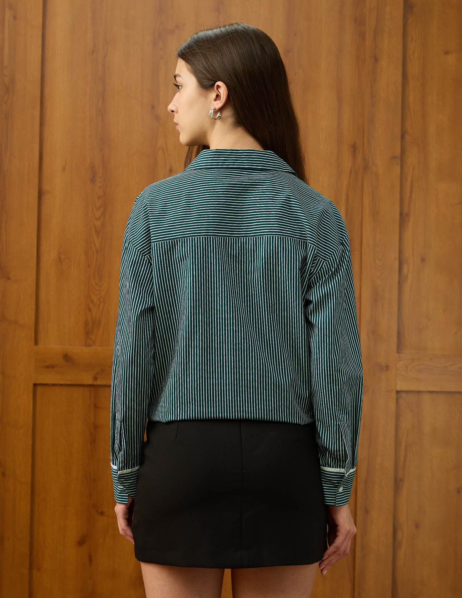 Vertical Striped Regular Fit Shirt Green - U.S. POLO ASSN. | Large