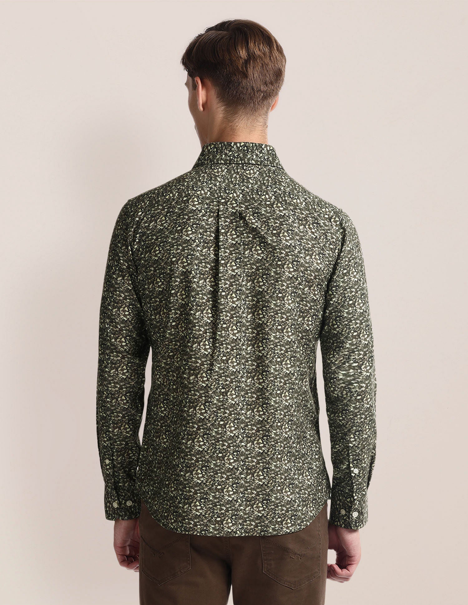 Floral Print Cotton Modal Shirt Green - U.S. Polo Assn. India | Large