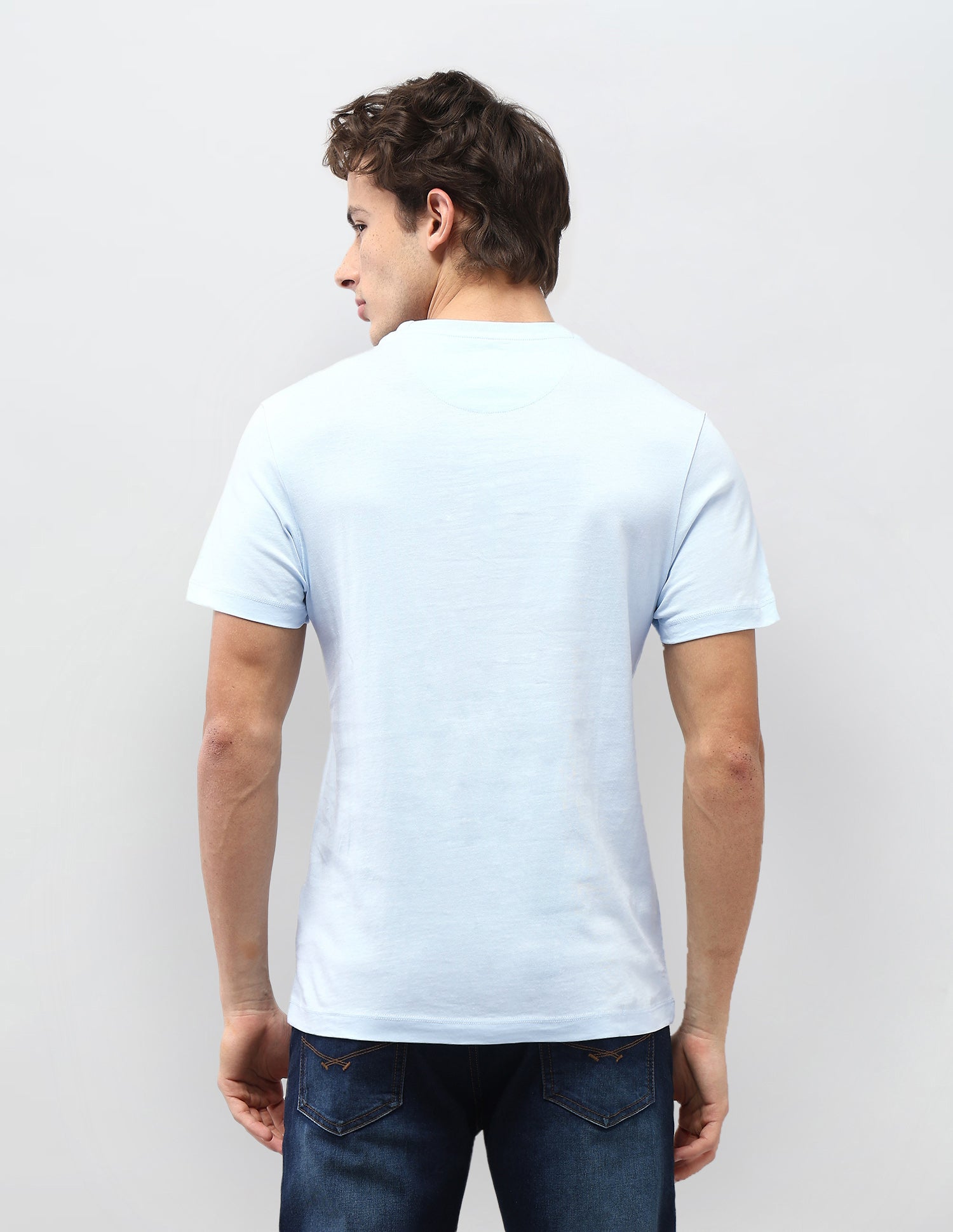 Graphic Printed Motel On The Coast T-Shirt Light Blue - U.S. Polo Assn. India | Large