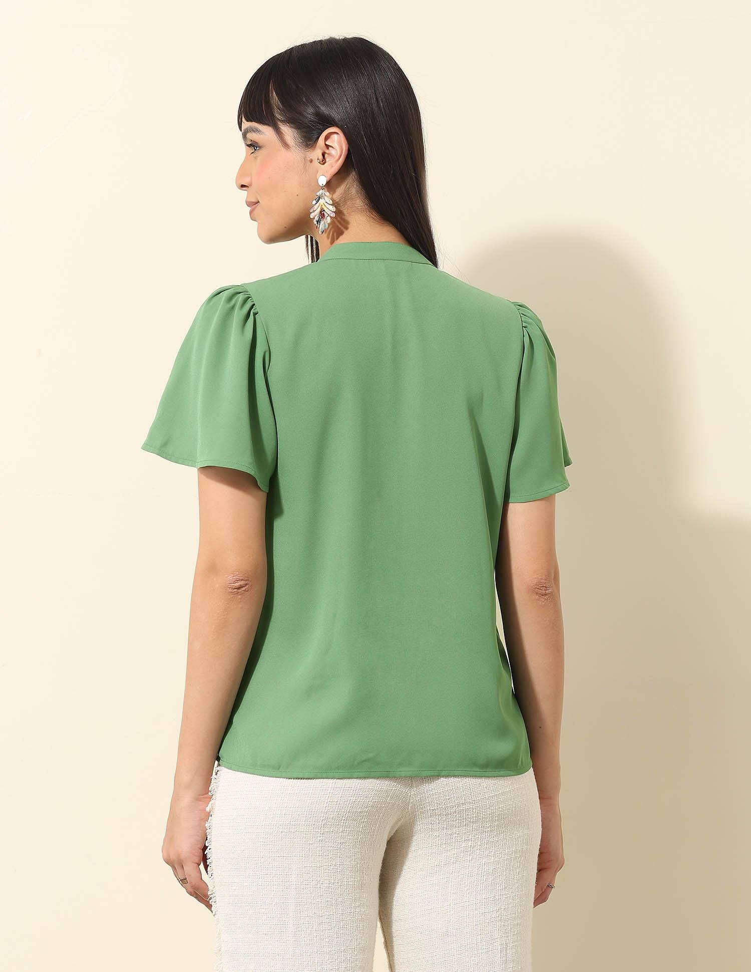 Pleated Solid Top Green - U.S. Polo Assn. India | Large