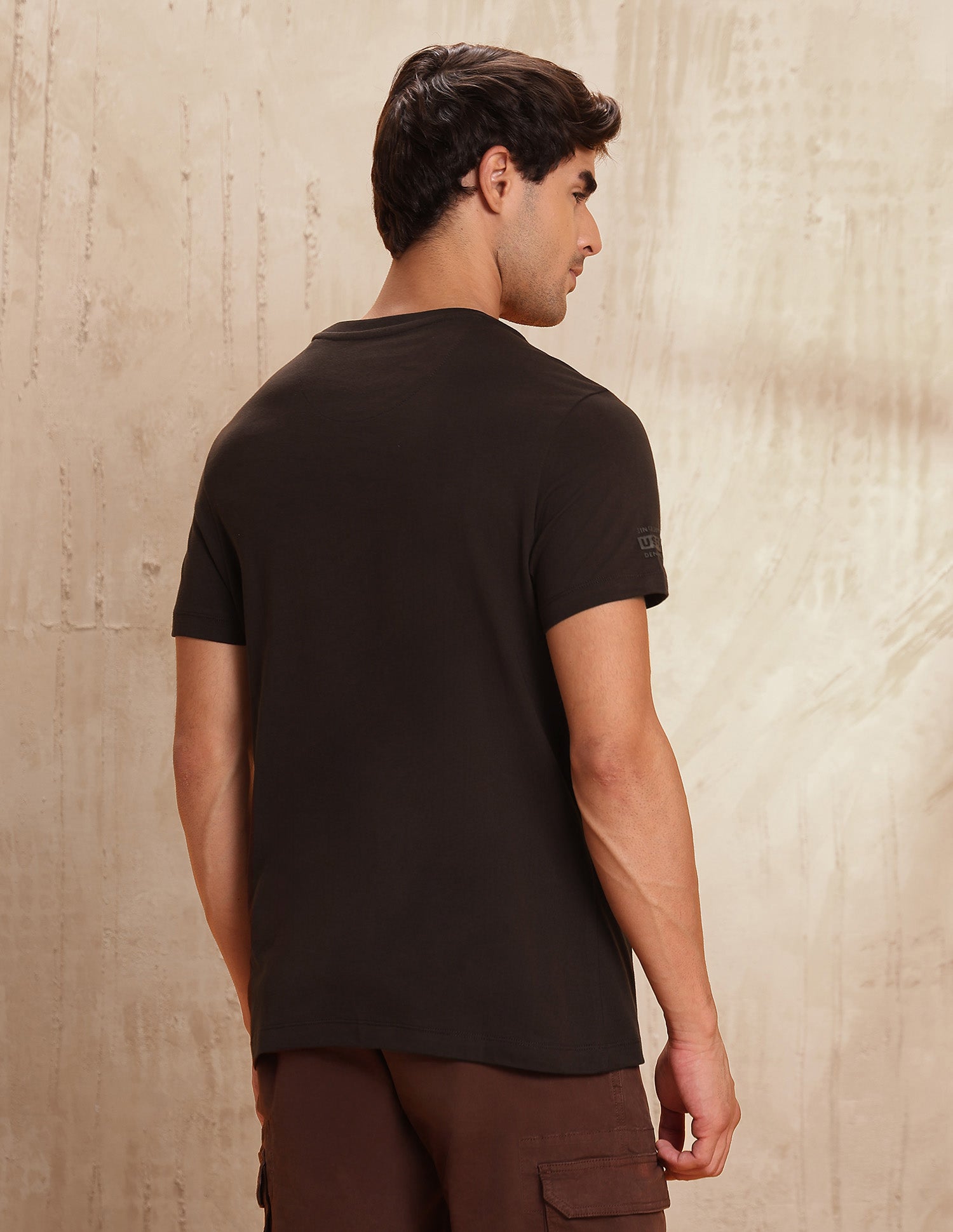 Graphic Brand Printed Pure Cotton T-Shirt Dark Brown - U.S. POLO ASSN. | Large