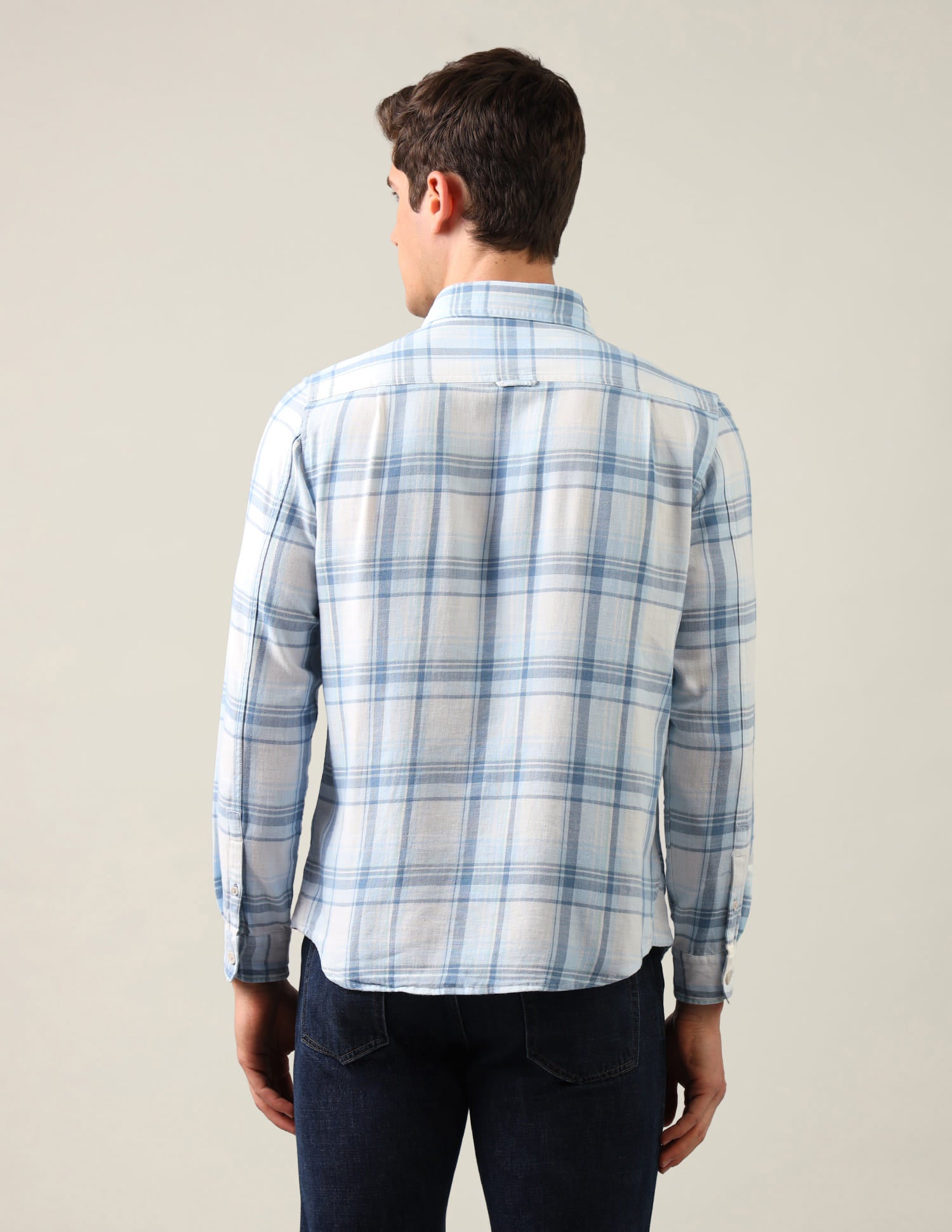 Tartan Checked Twill Shirt Blue - U.S. Polo Assn. India | Large