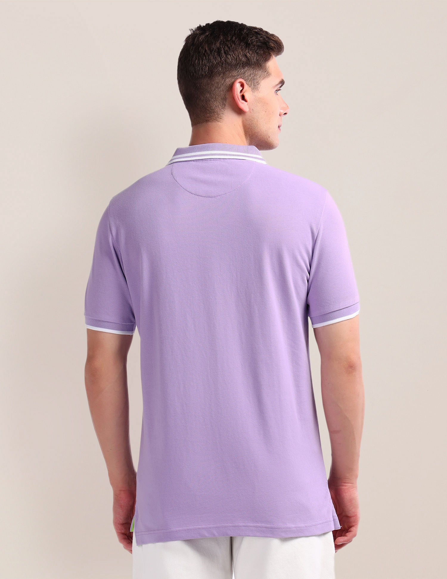 Solid Slim Fit Polo Shirt Lavender - U.S. Polo Assn. India | Large