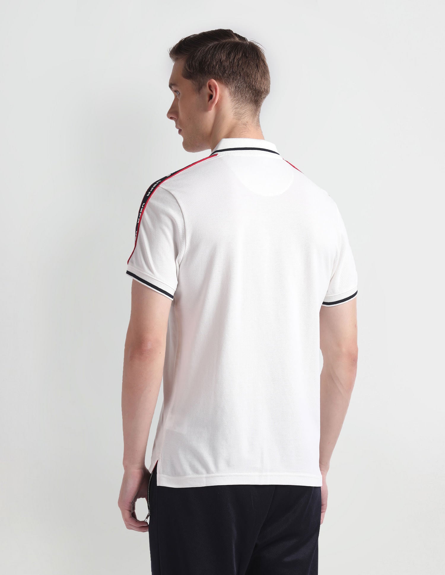 Brand Tape Cotton Polo Shirt Ivory - U.S. Polo Assn. India | Large