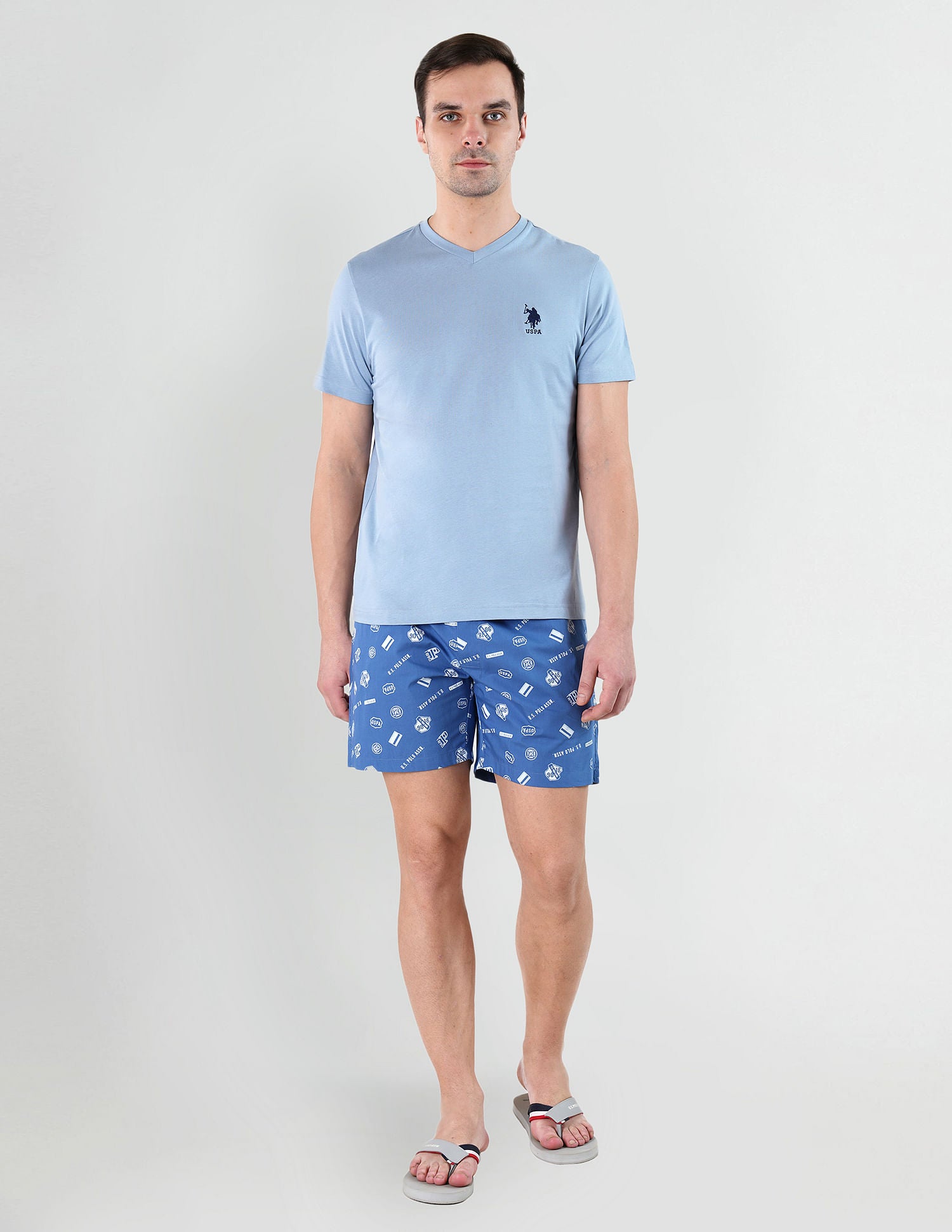 Dual Pocket All Over Print EX002 Boxers - Pack Of 1 Blue - U.S. POLO ASSN. | Large