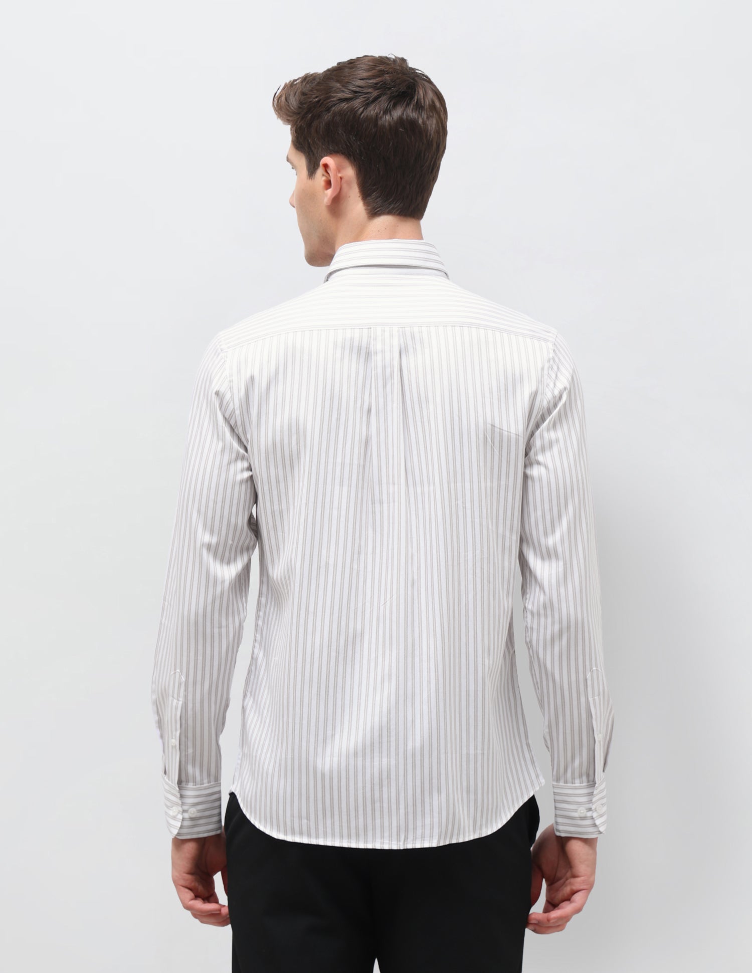 Dobby Vertical Striped Shirt Beige - U.S. Polo Assn. India | Large