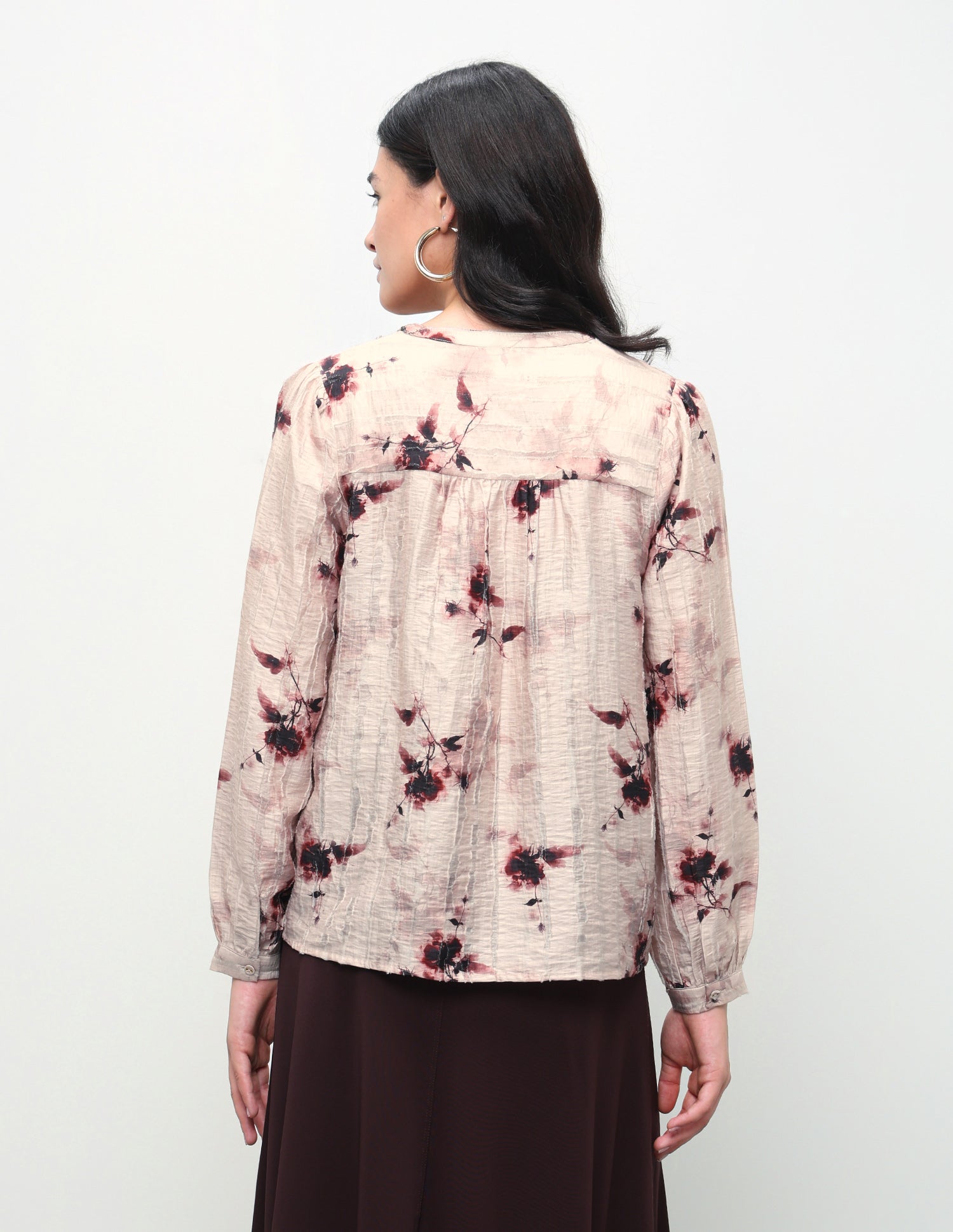 Floral Printed Relaxed Fit Top Wine - U.S. Polo Assn. India | Large